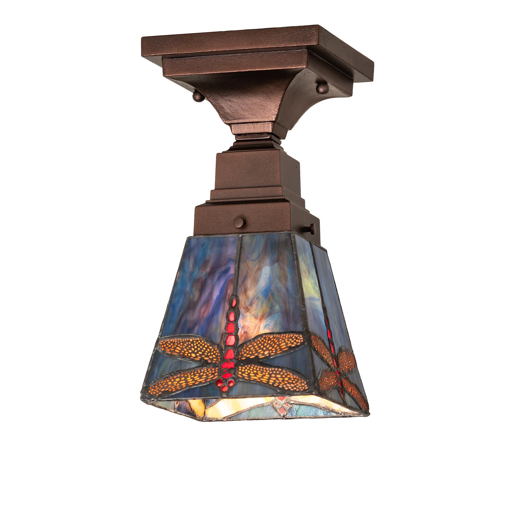 Prairie Dragonfly 7 Inch 1 Light Flush Mount by Meyda Lighting