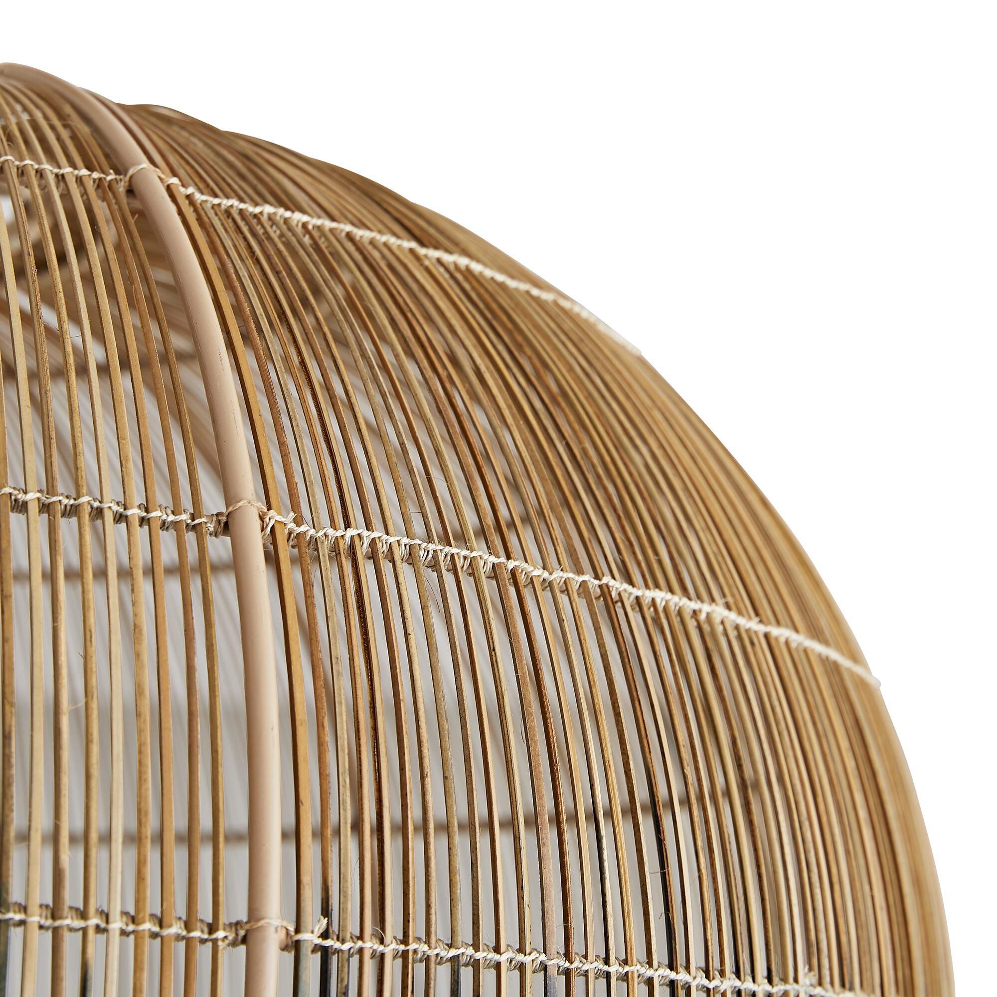Shown in Antique Brass finish and Natural And Black Ombre Buri shade