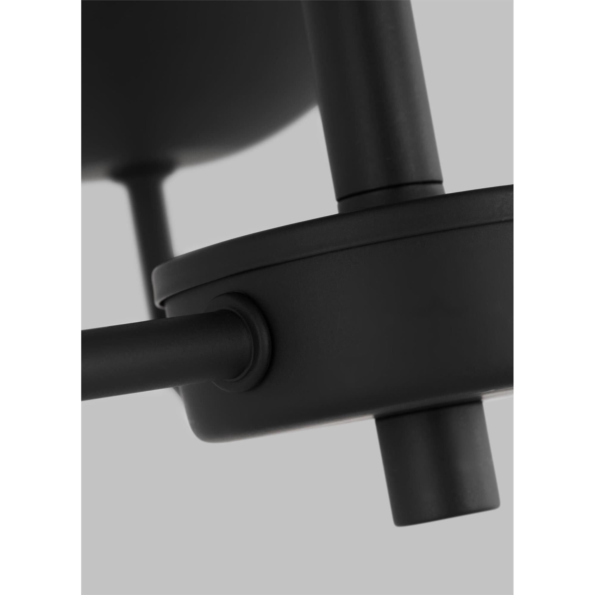 Shown in Midnight Black finish and Milk glass and Milk Glass s shade