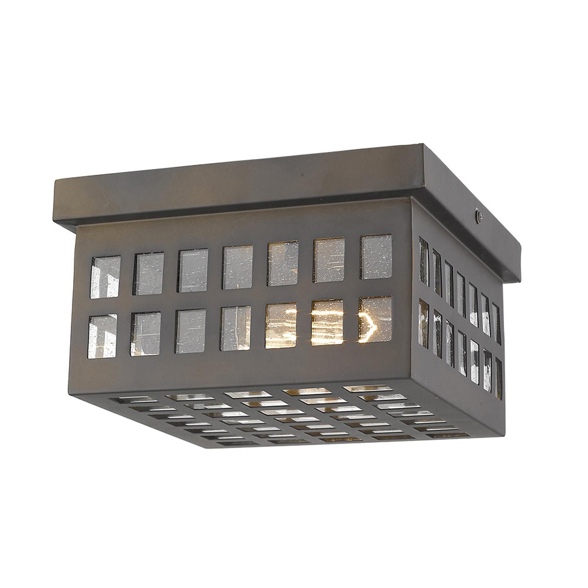 Shown in Oil-Rubbed Bronze finish and Clear glass and Clear, Seedy Glass Panes shade