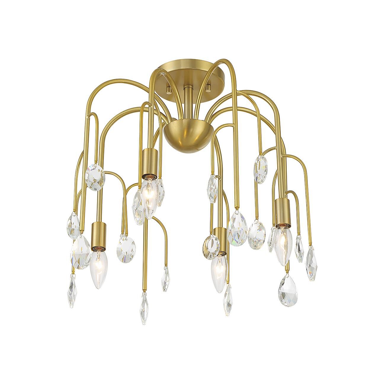 Shown in Noble Brass finish and Clear crystal