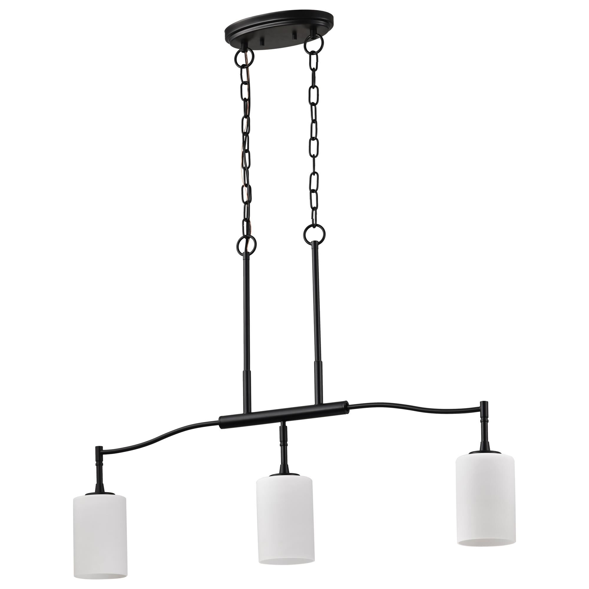 Shown in Matte Black finish and White Opal glass