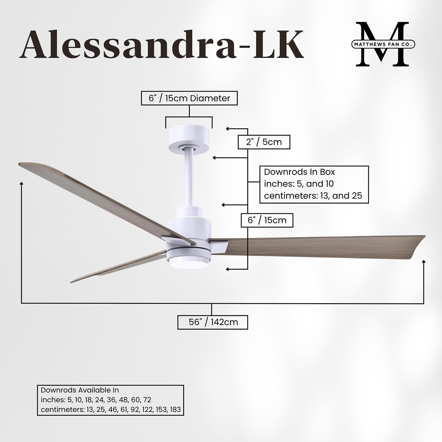 Alessandra 56 Inch Ceiling Fan by Matthews Fan Company