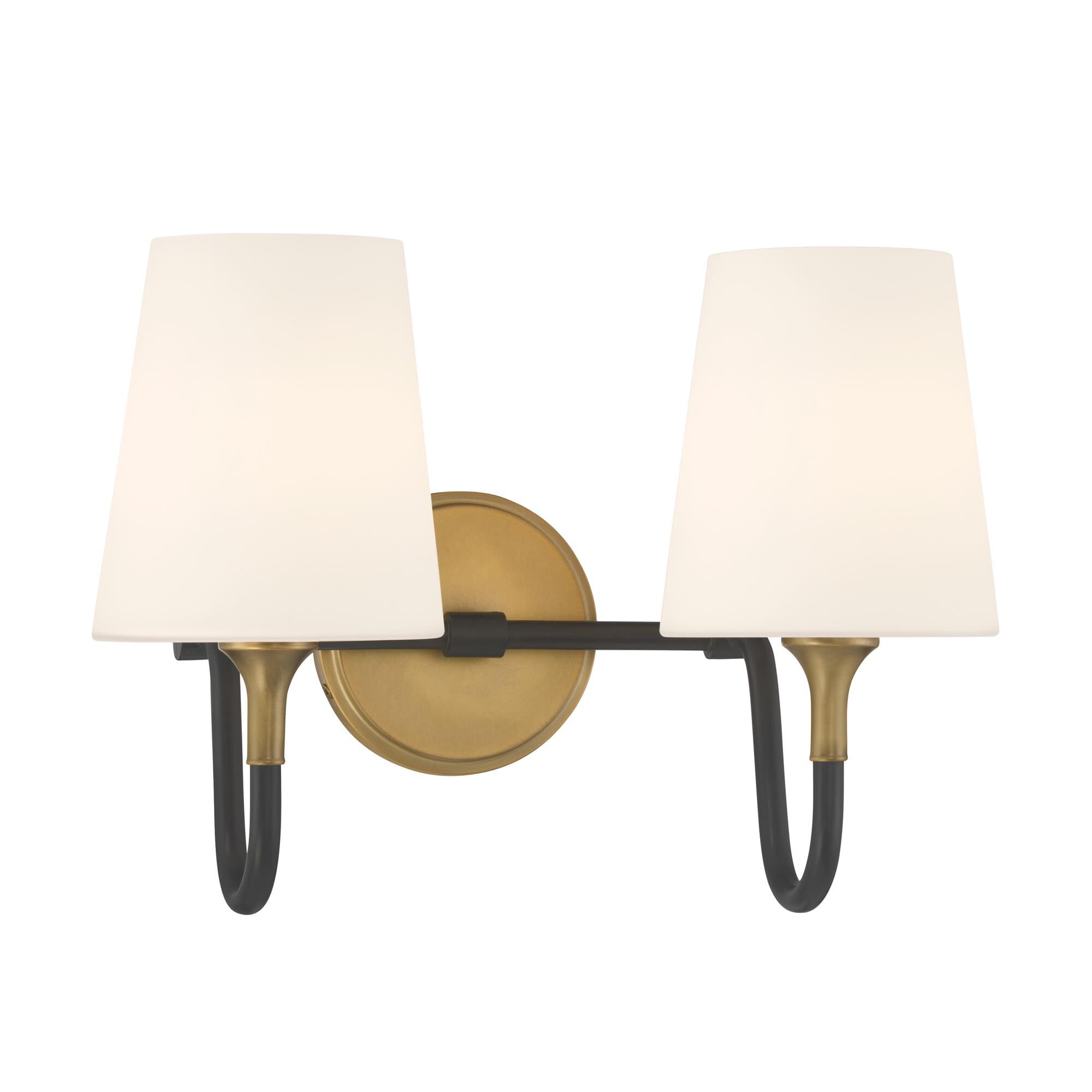 Shown in Legacy Brass finish and Etched White glass