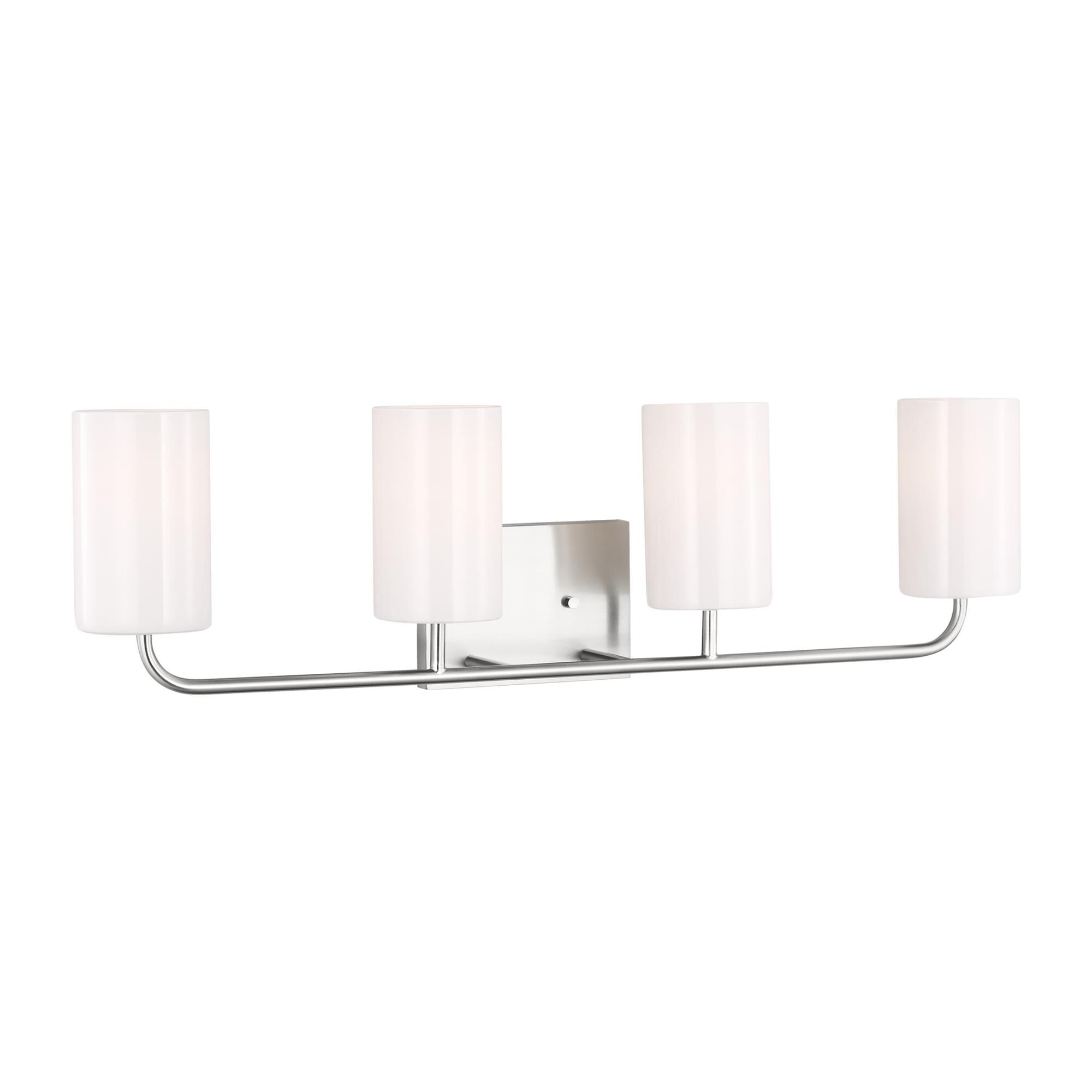 Shown in Brushed Steel finish and Clear Outside / Painted White Inside Glass s shade