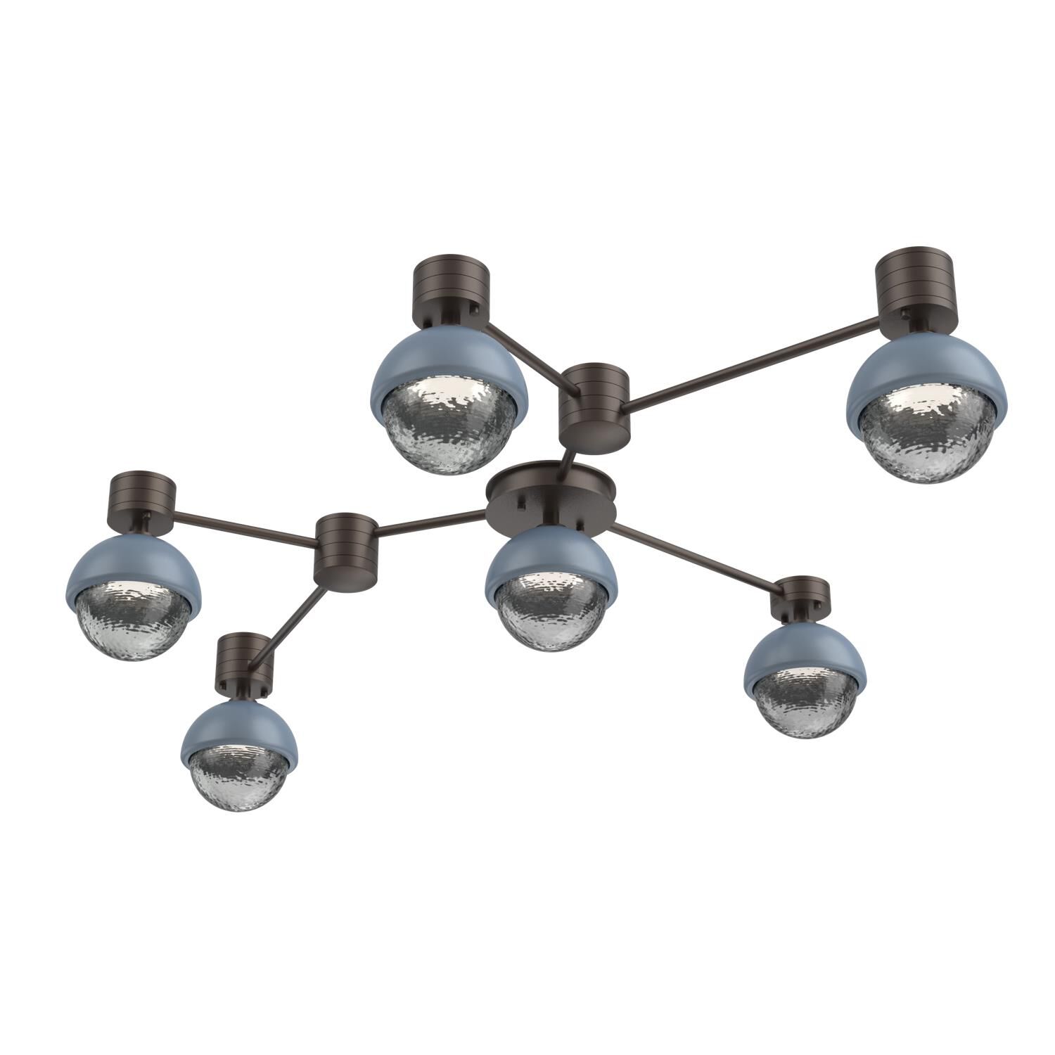 Shown in Flat Bronze finish and Smoke glass and Poppy Blue accent