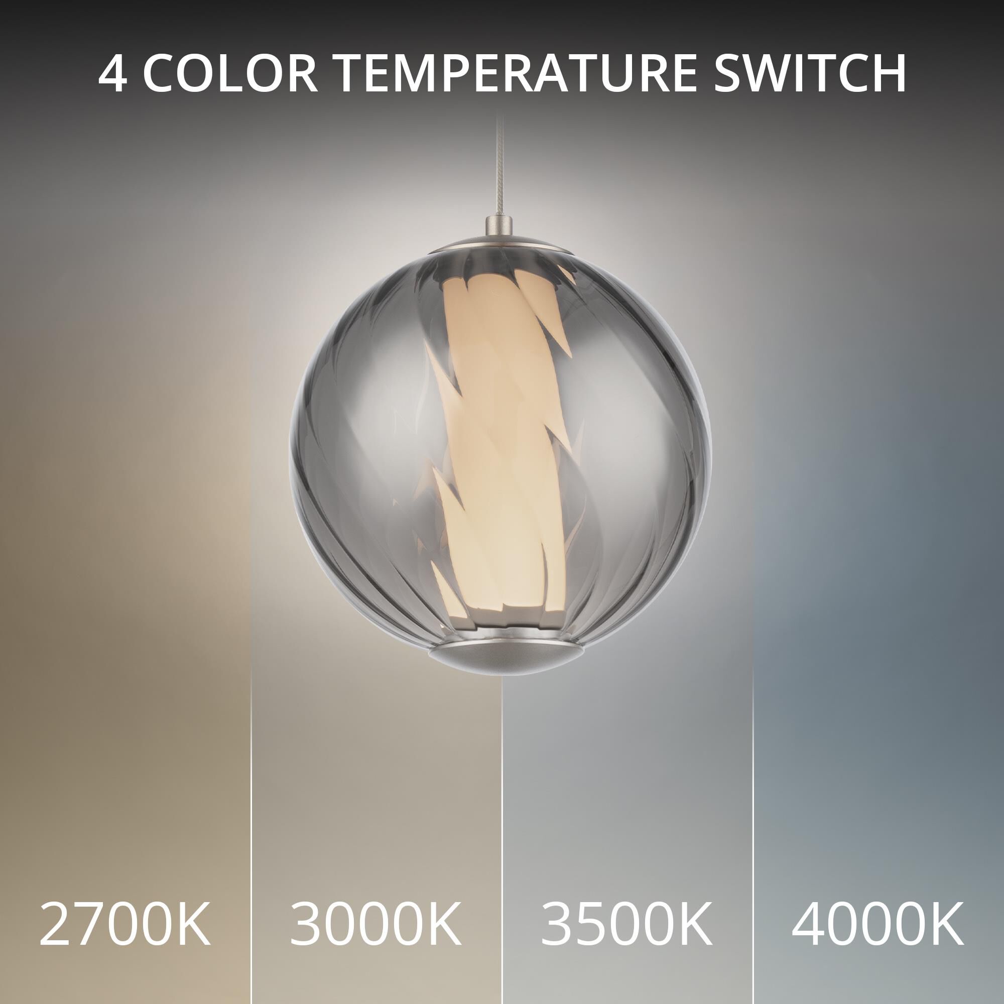 Shown in Brushed Nickel finish and Smoke glass