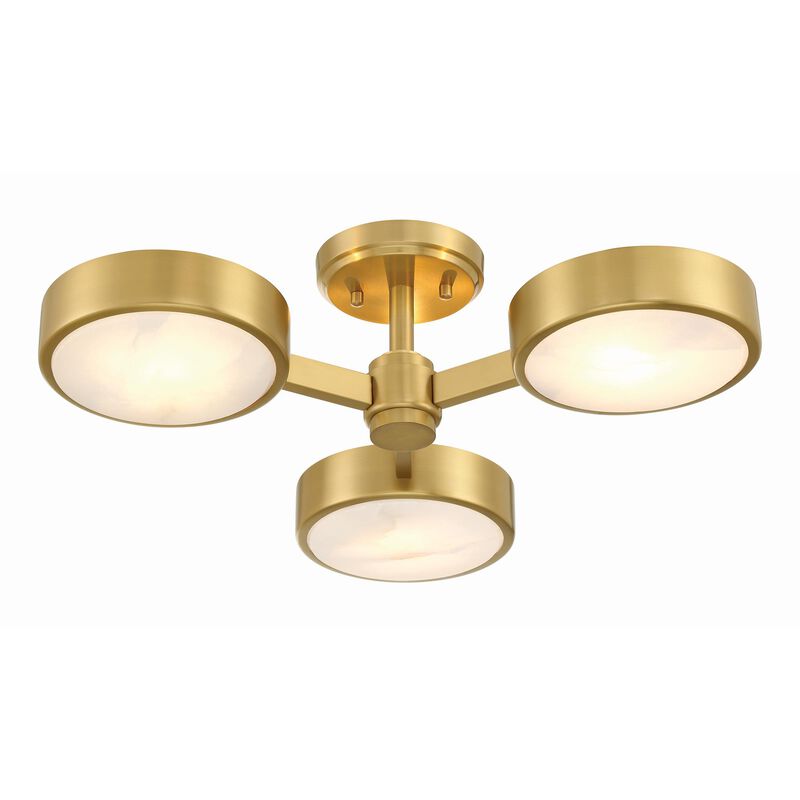 Orson 22 Inch 3 Light Semi Flush Mount by Crystorama