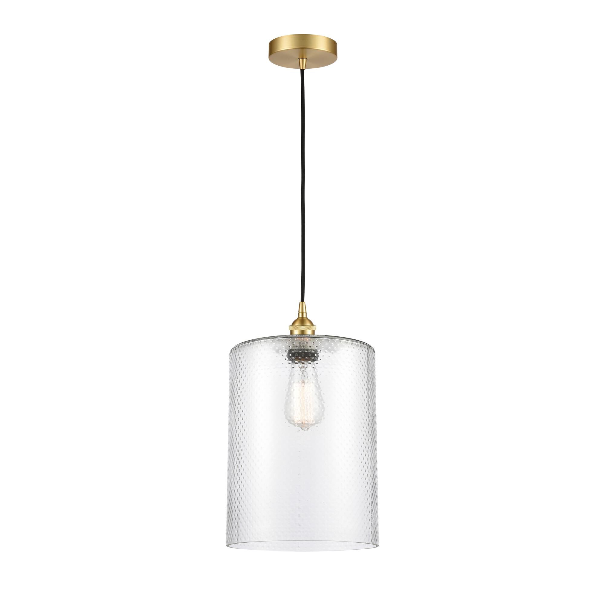 Shown in Satin Gold finish and Clear glass