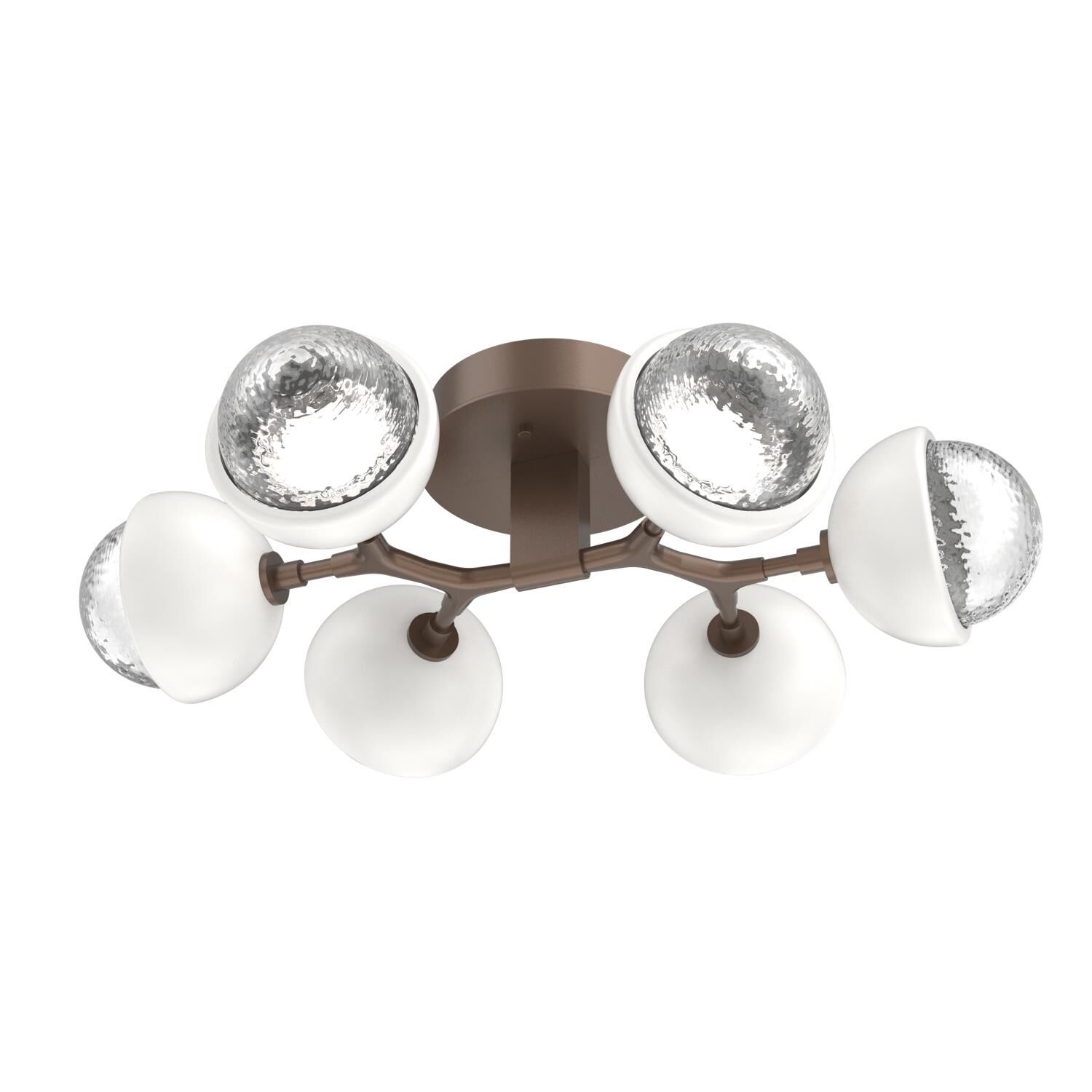 Shown in Burnished Bronze finish and Clear glass and Salt White accent