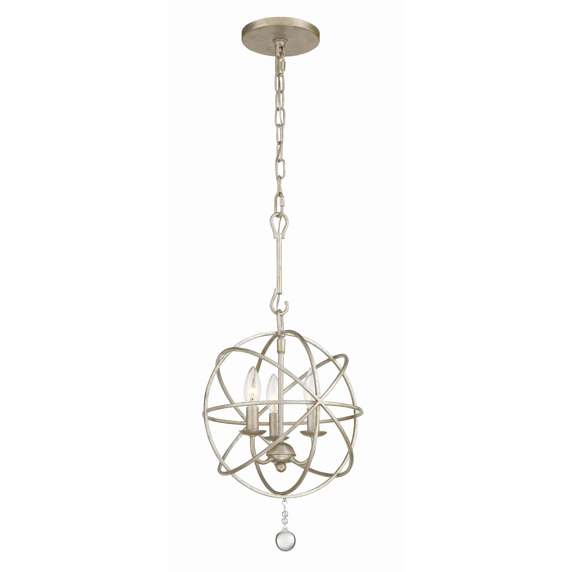 Shown in Olde Silver finish and Clear Glass Drops crystal