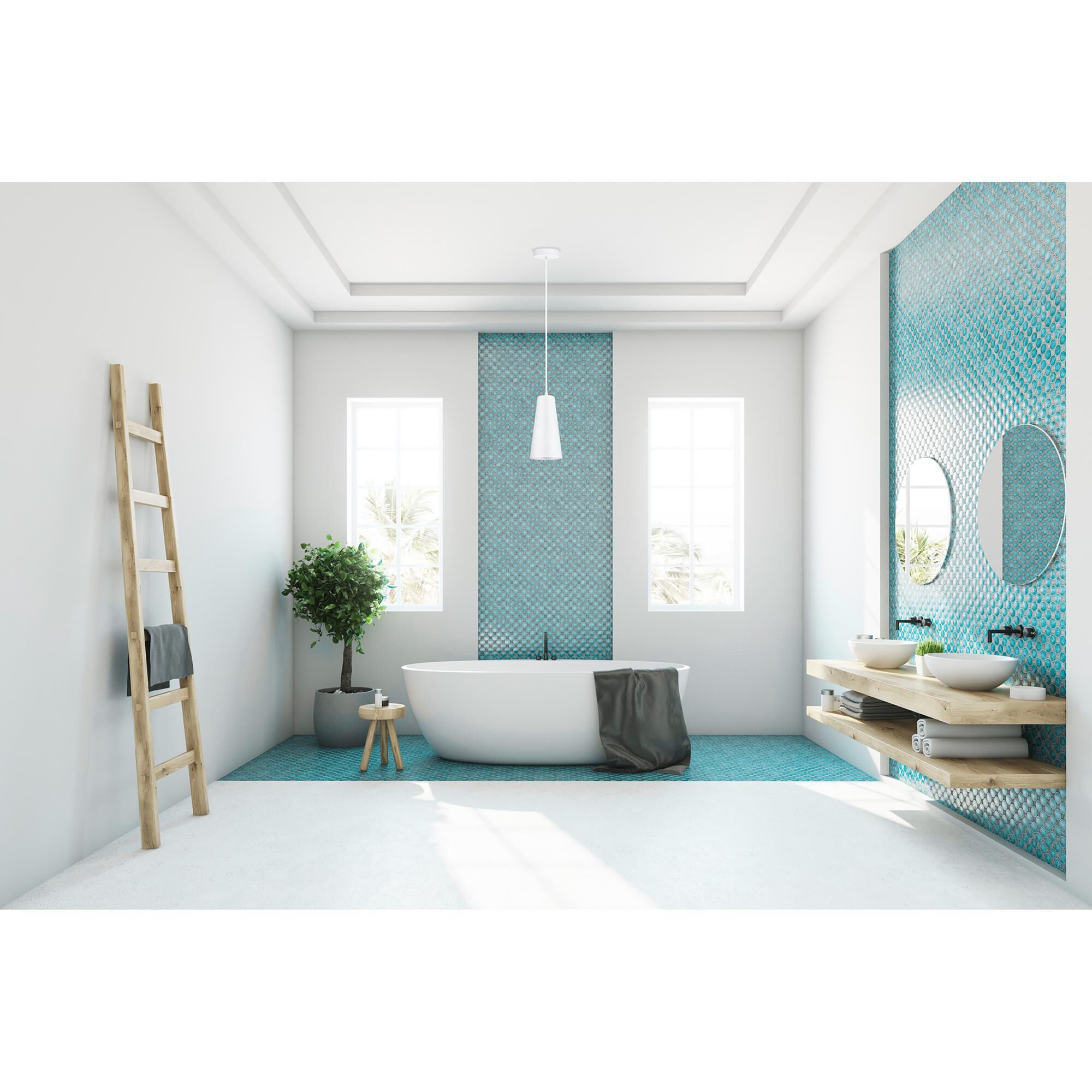 Shown in White finish and White shade