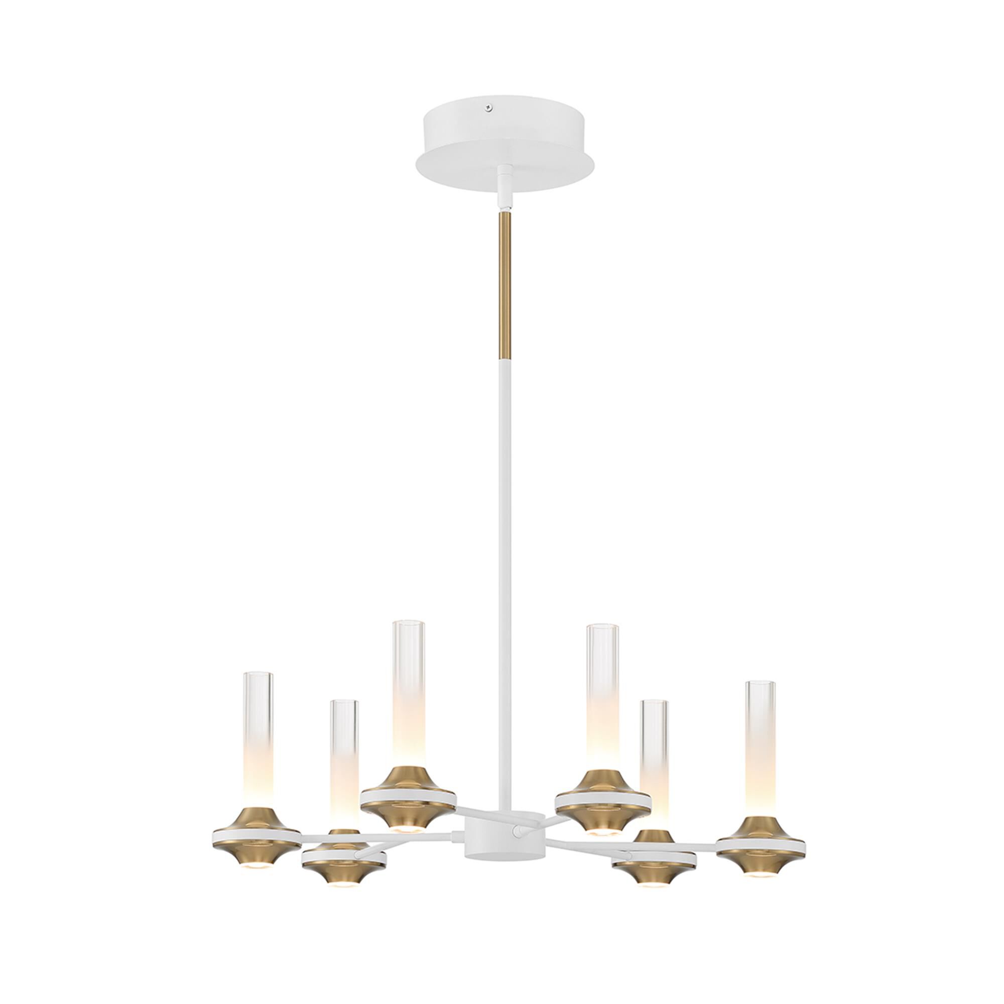 Shown in White and Brass finish and Etched glass