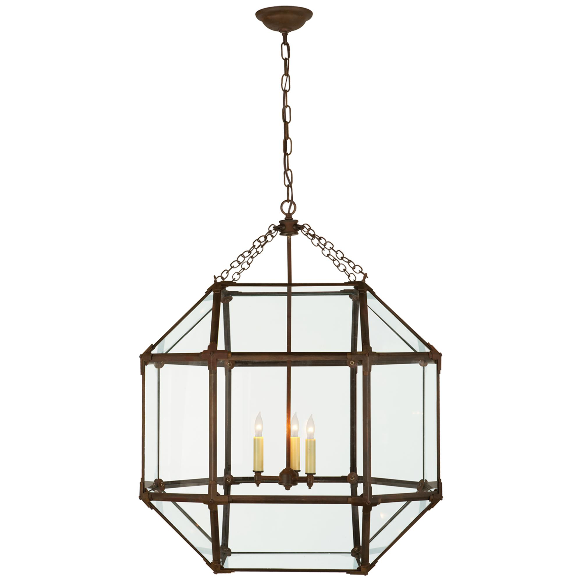 Shown in Antique Zinc finish and Clear glass