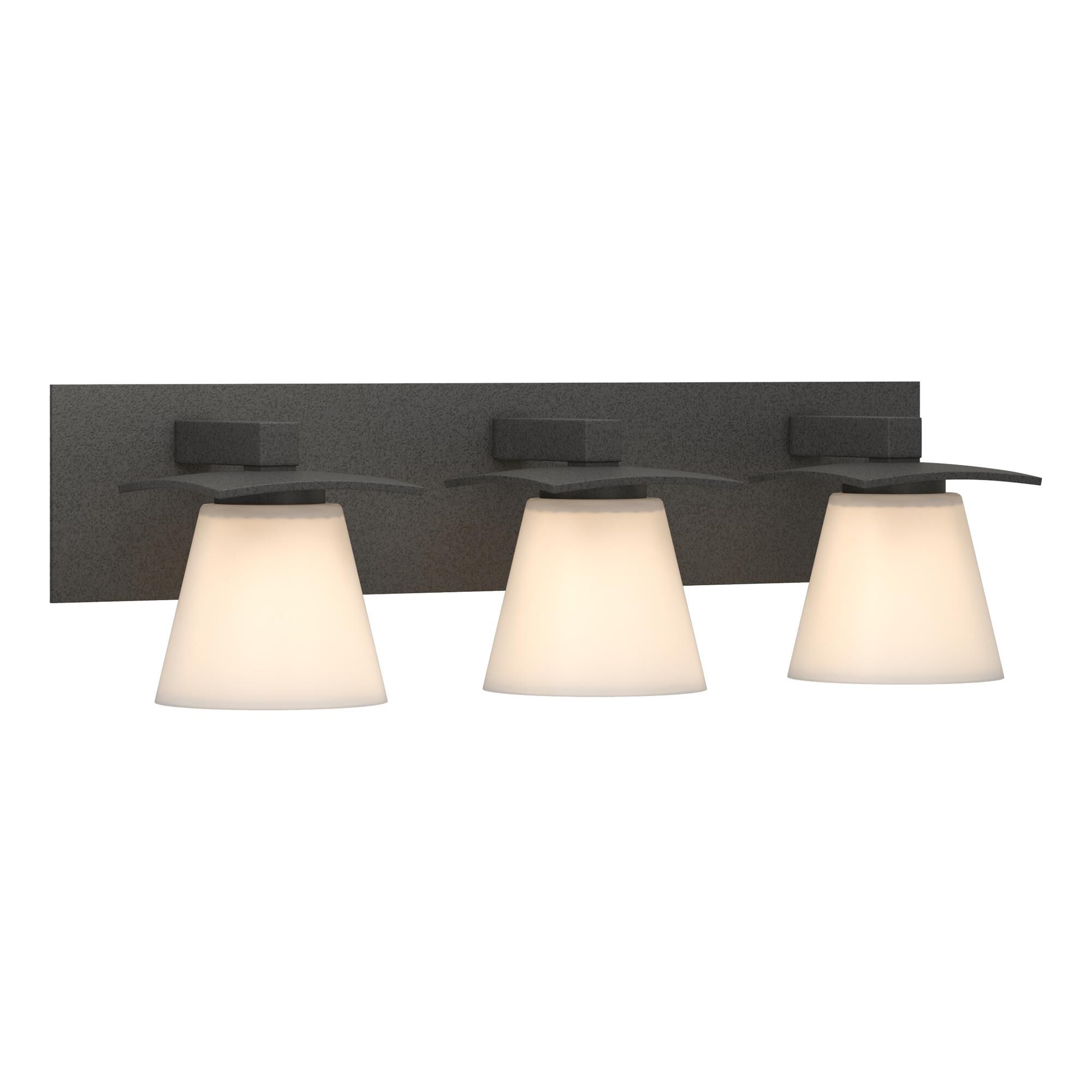 Shown in Natural Iron finish and Opal  glass