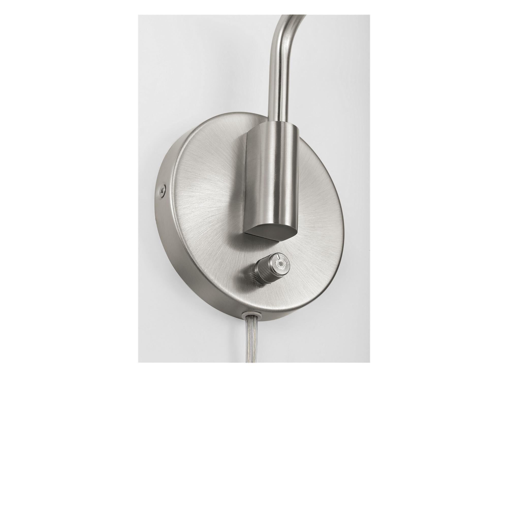 Shown in Burnished Brass finish and Steel shade