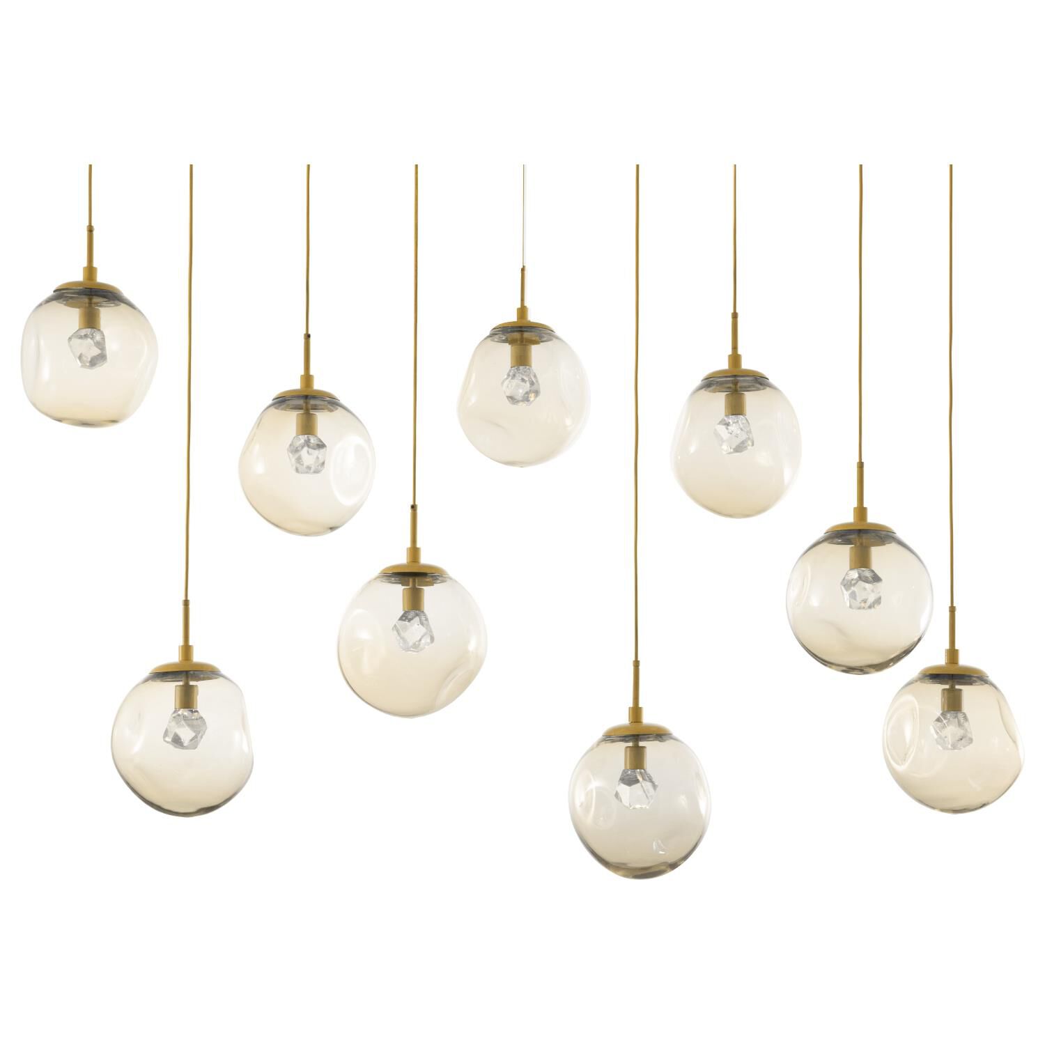 Shown in Gilded Brass finish and Zircon Inner Amber Outer glass