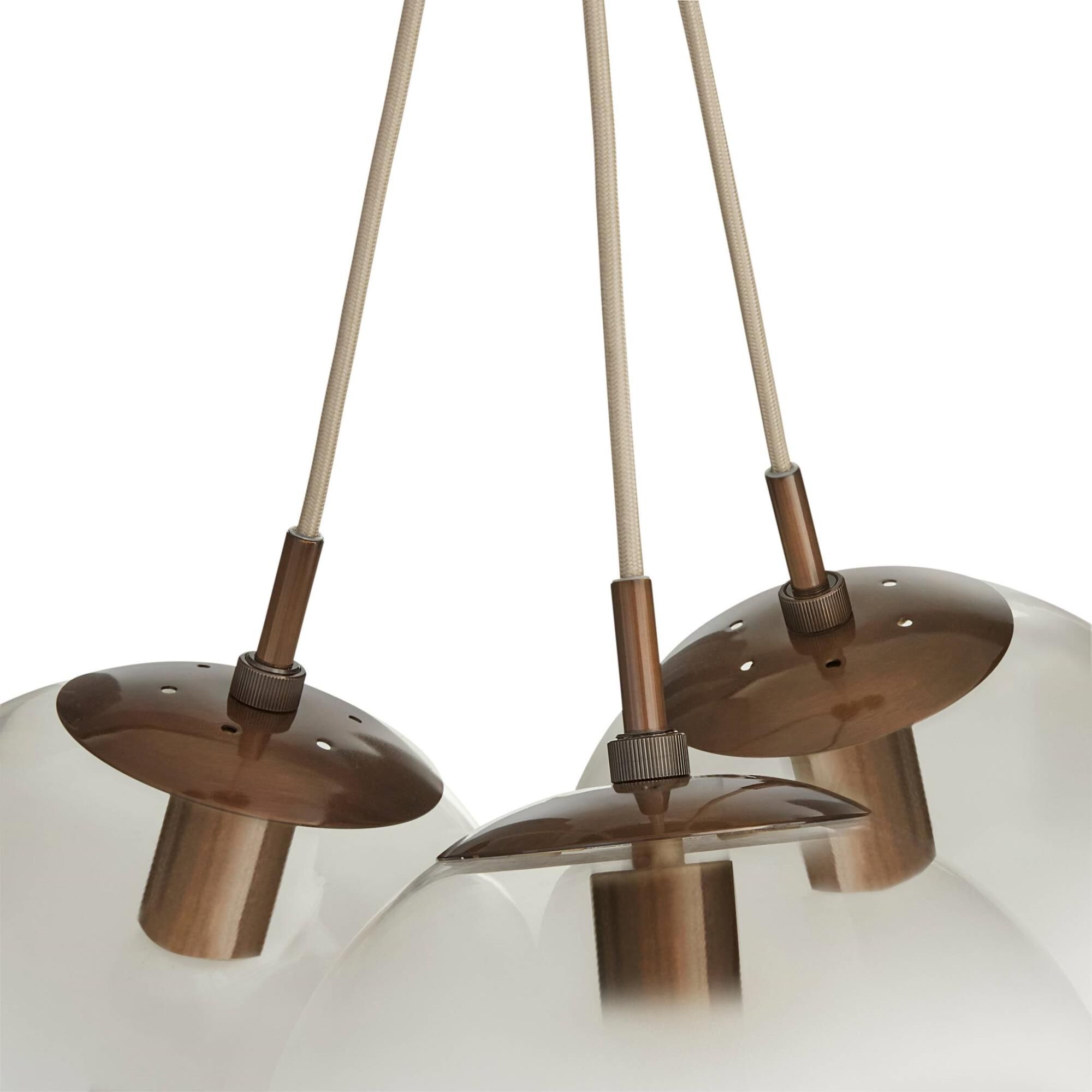 Shown in Heritage Brass finish and Frosted Ombre glass