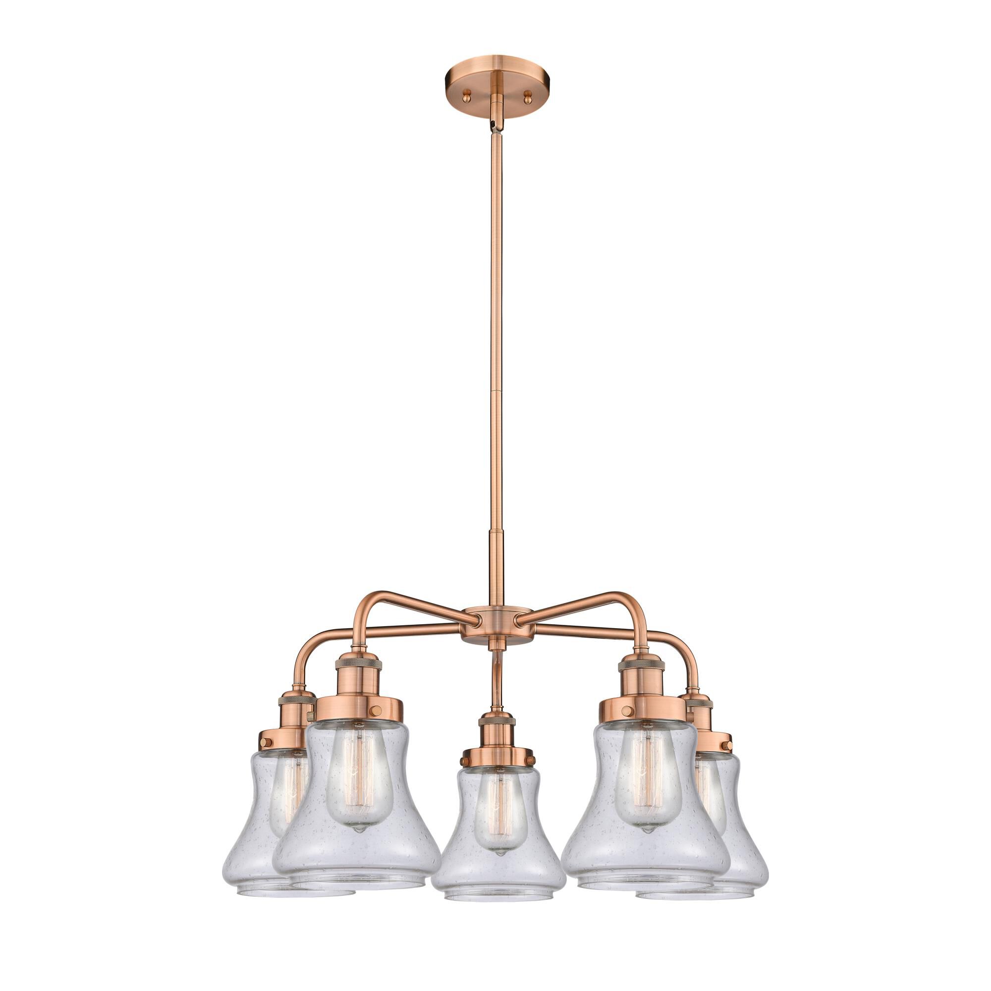 Shown in Antique Copper finish and Seedy glass