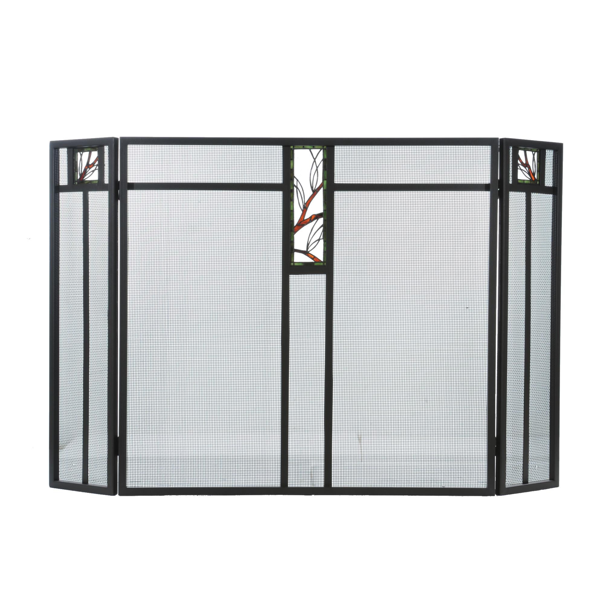 Shown in Wrought Iron finish and White-Red glass