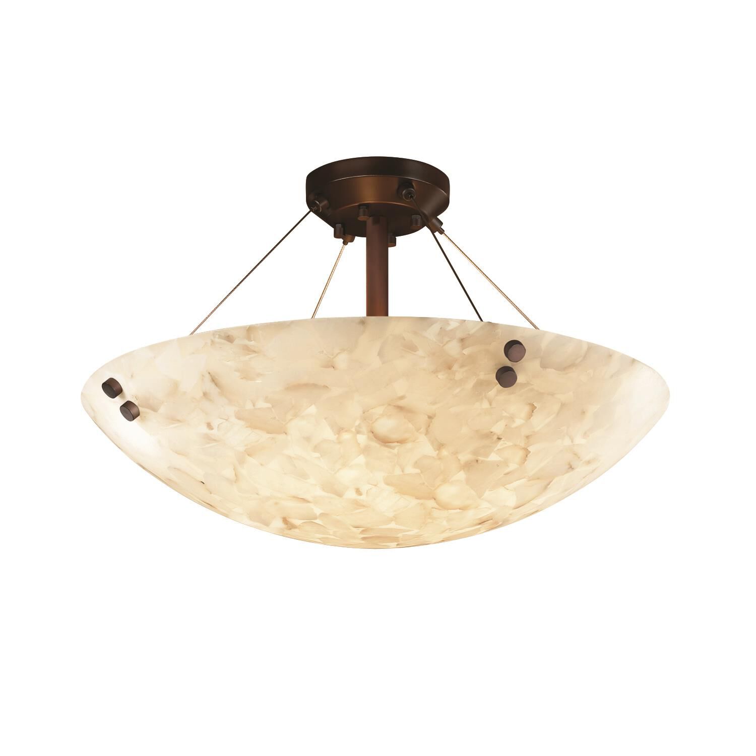 Alabaster Rocks! 27 Inch 6 Light Semi Flush Mount by Justice Design Group