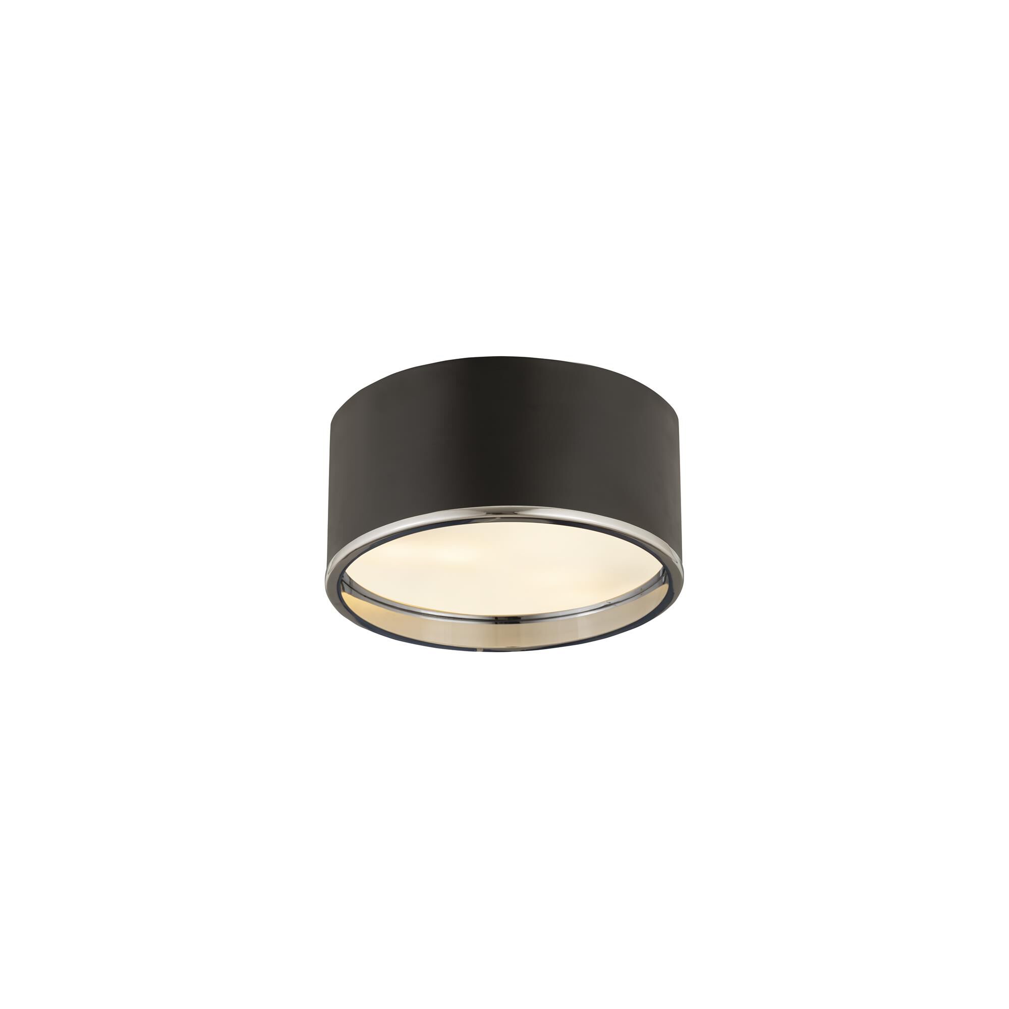 Shown in Matte Black And Chrome finish and Steel glass and Steel shade