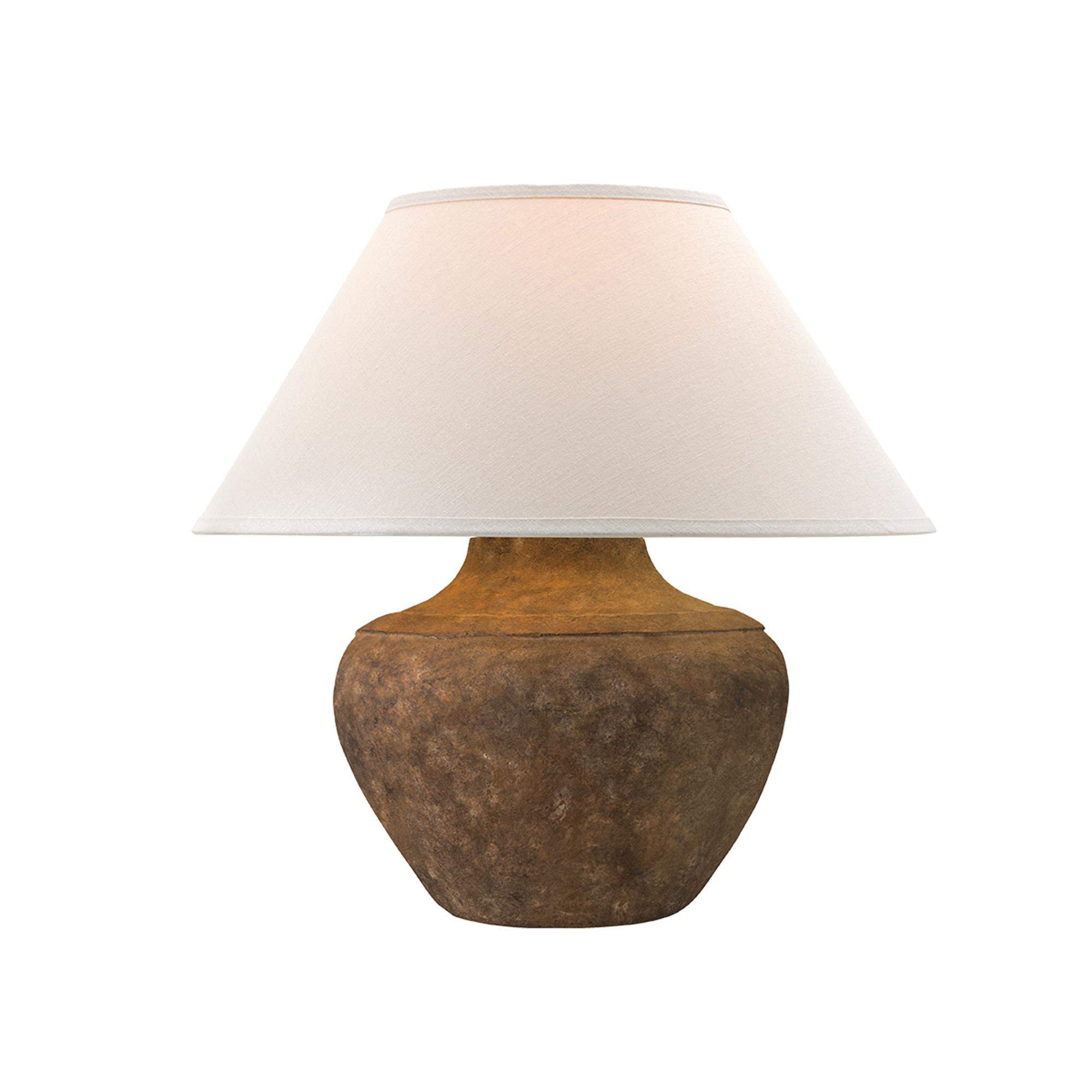 Shown in Sienna finish and Off-White Linen shade