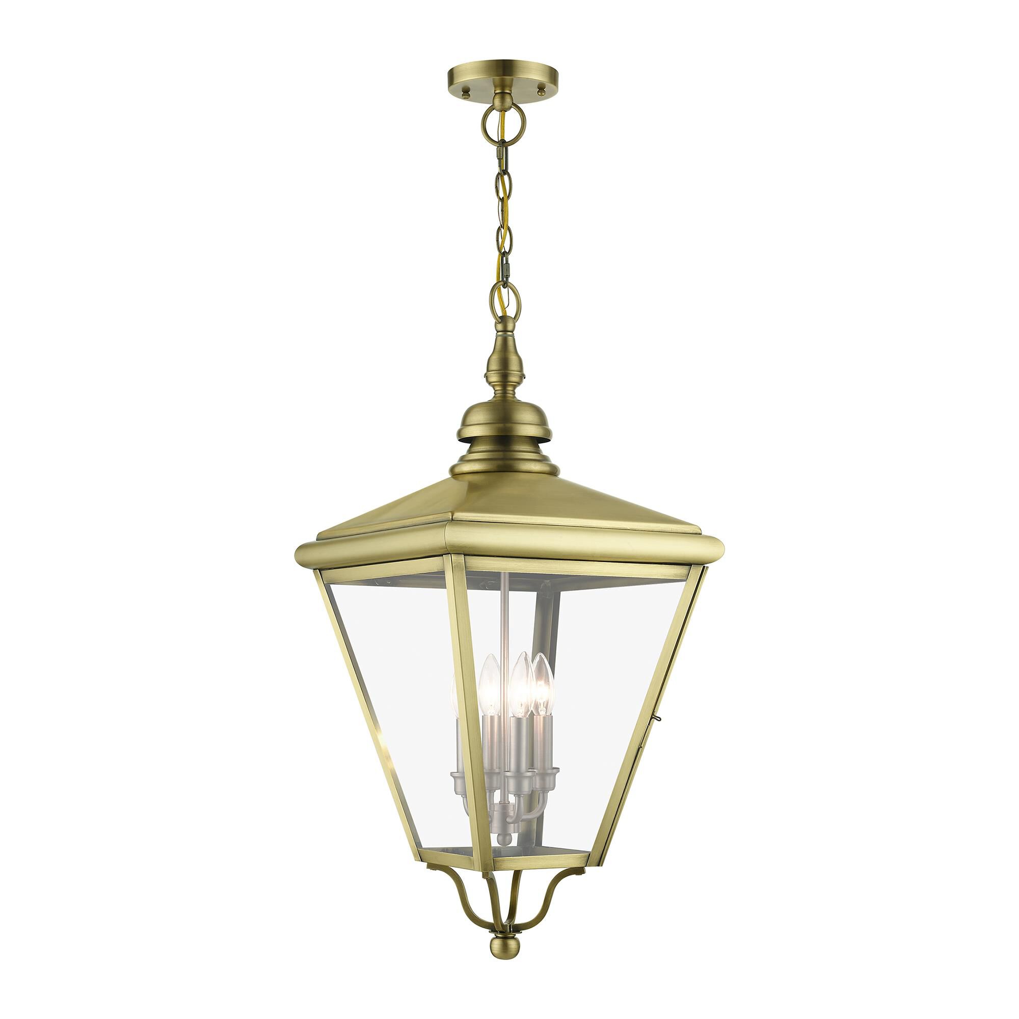 Shown in Antique Brass With Brushed Nickel Cluster finish and Clear glass