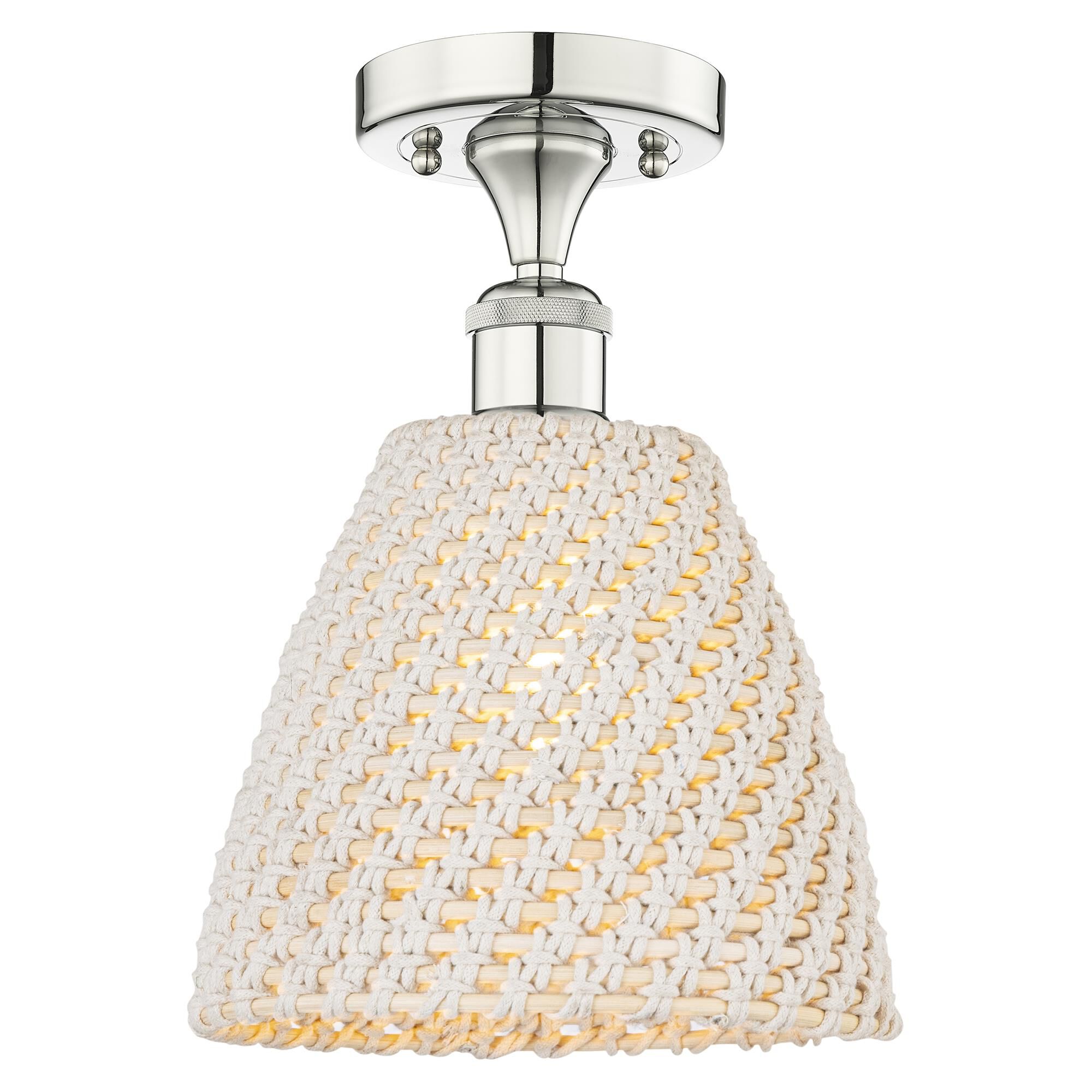 Shown in Polished Nickel finish and Natural shade