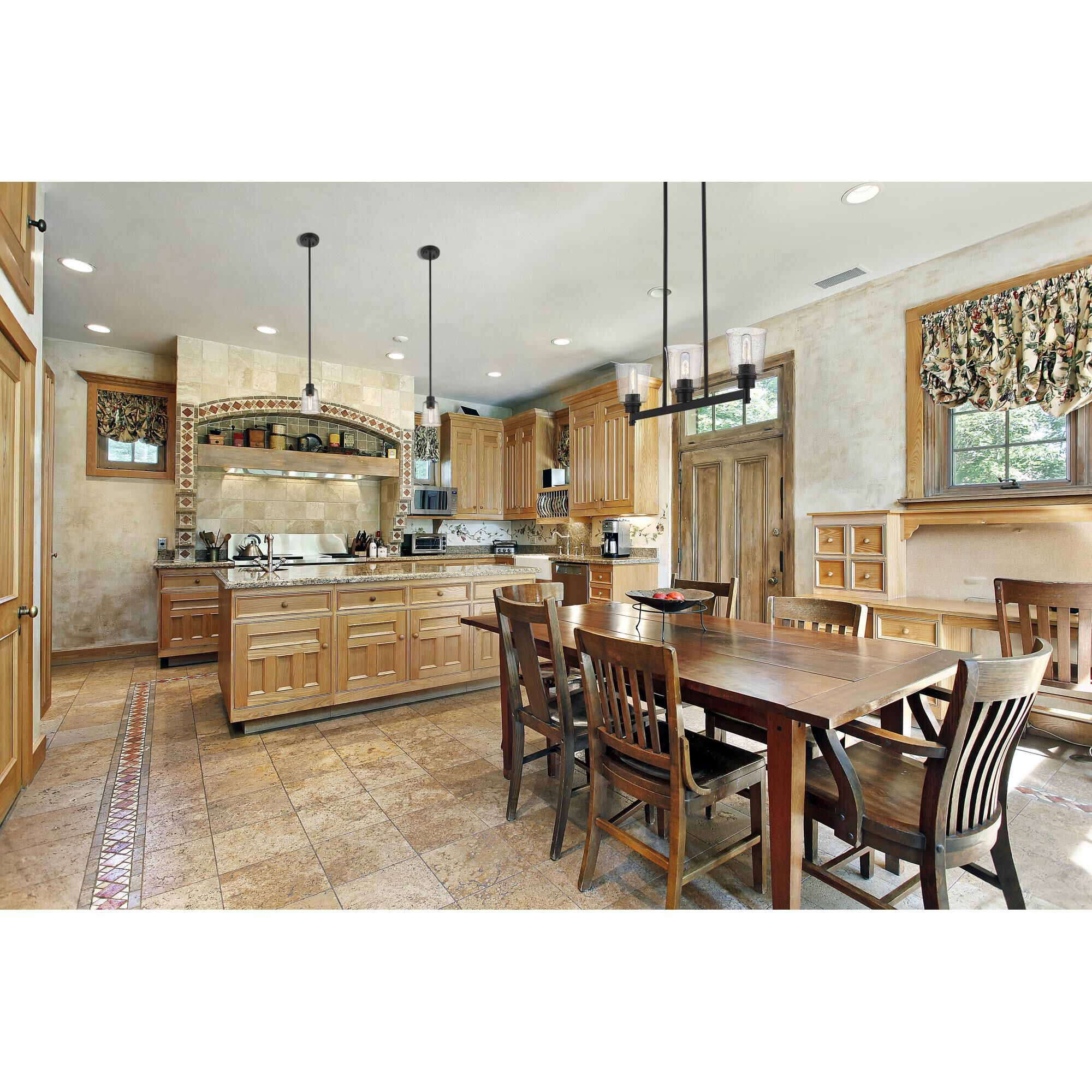 Shown in Matte Black finish and Glass shade