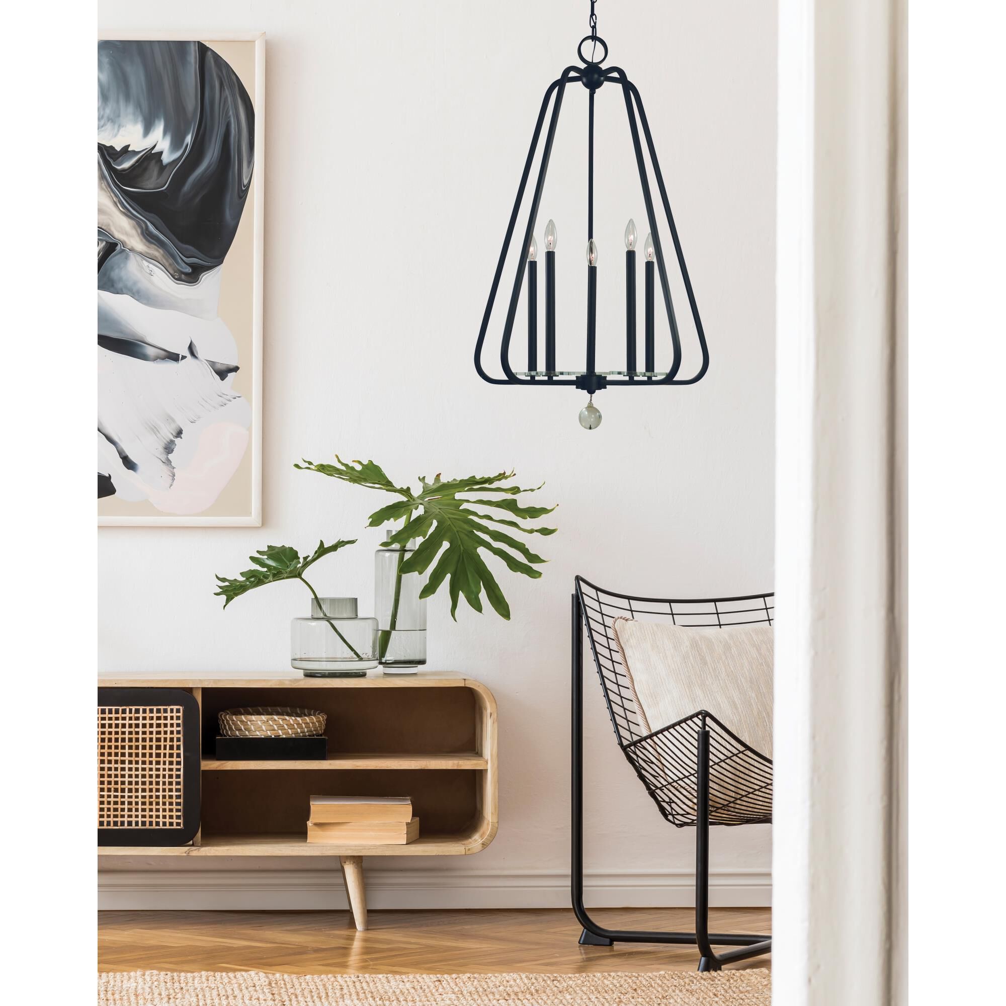 Triangulum 24 Inch 5 Light Chandelier by Framburg