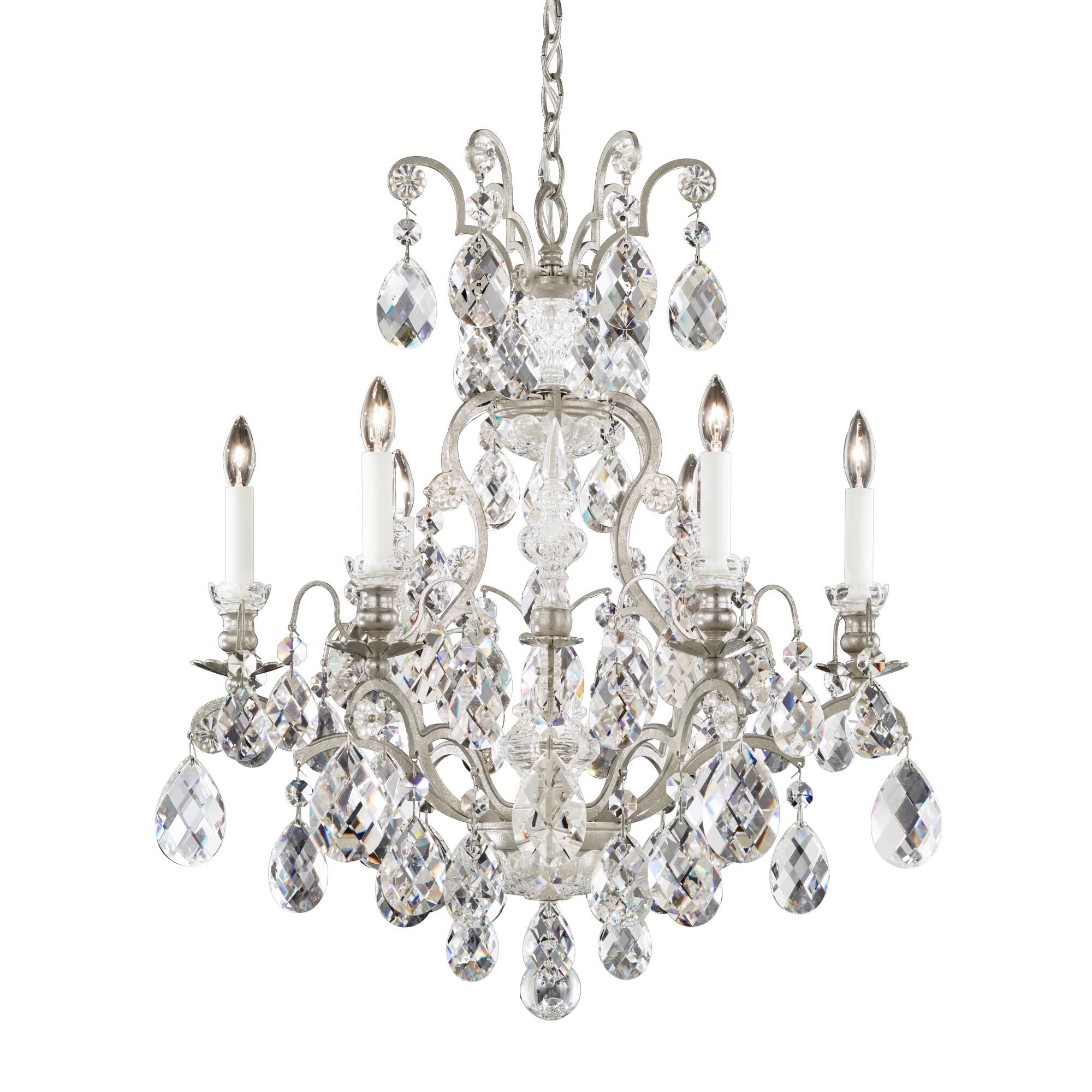 Shown in Antique Silver finish and Clear Heritage Handcut crystal