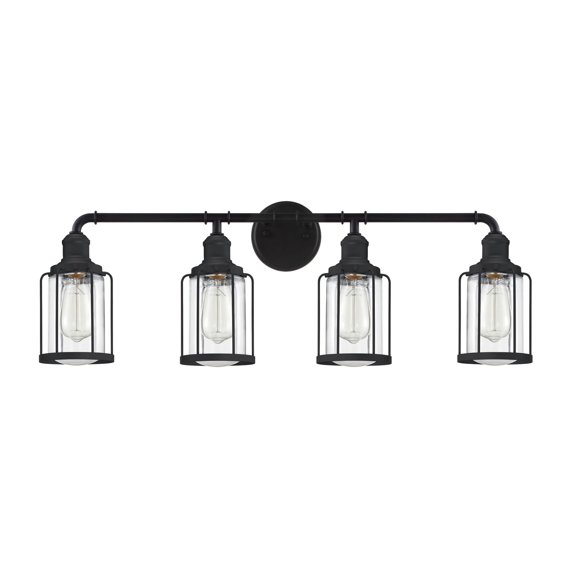 Shown in Earth Black finish and Clear Glass shade