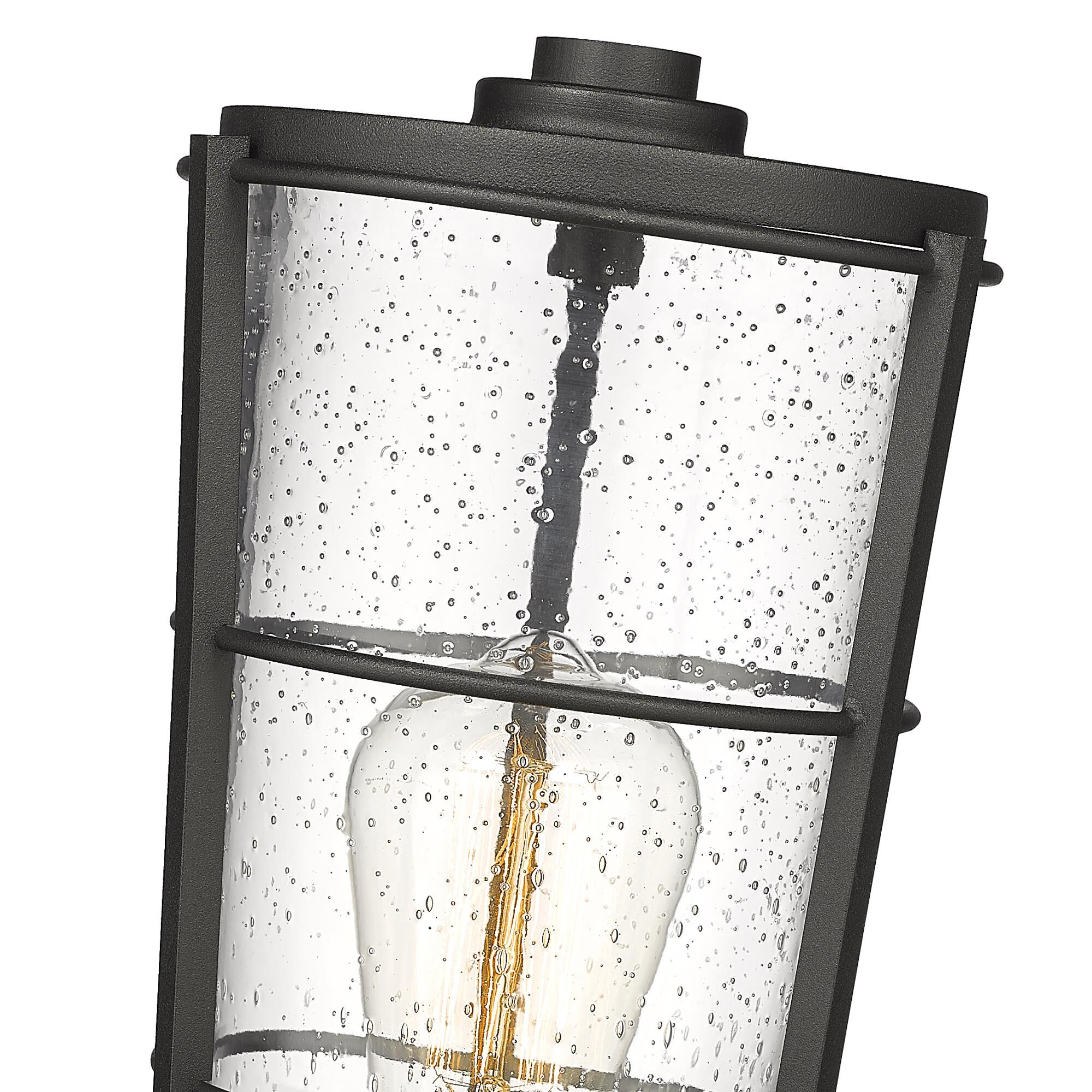 Shown in Black finish and Glass shade