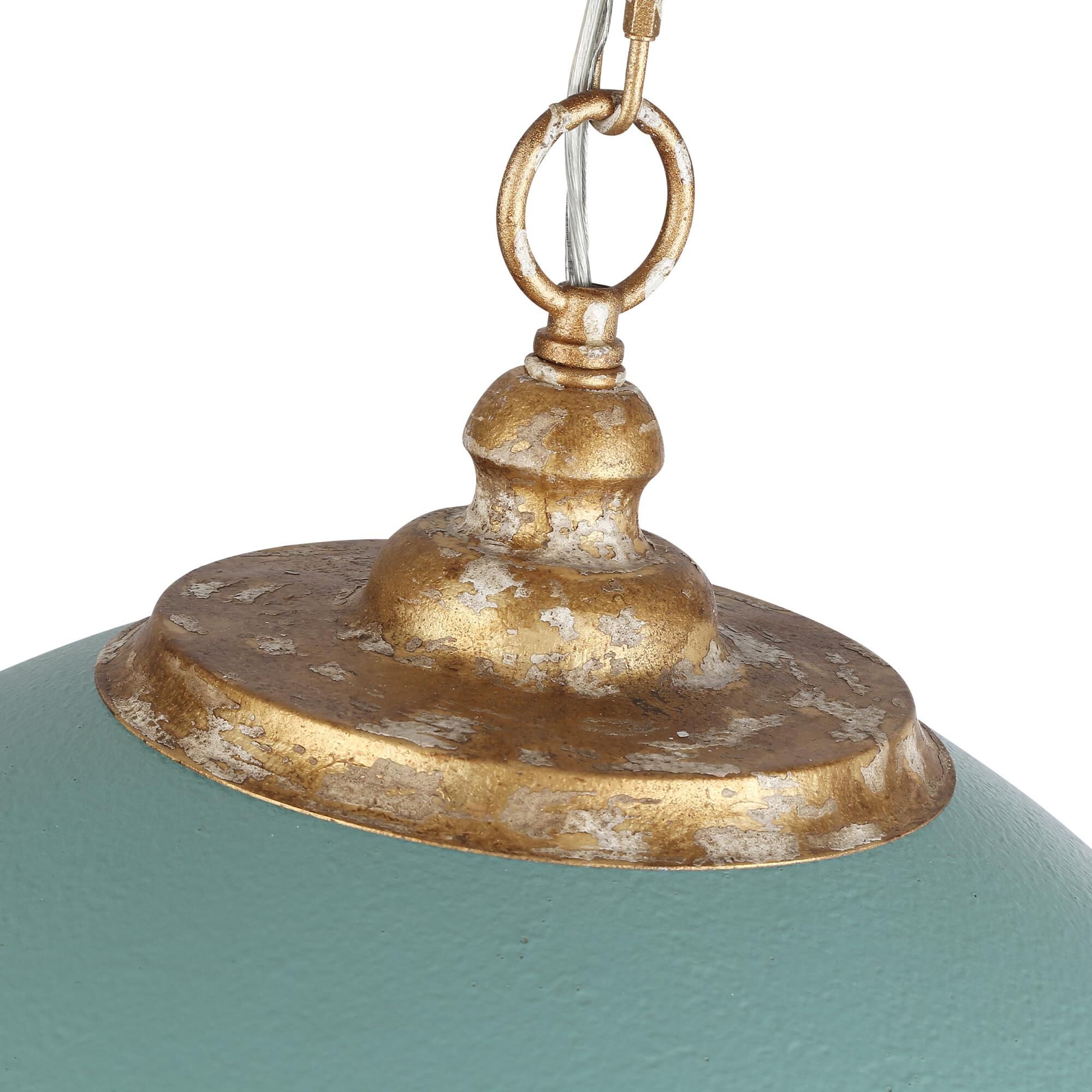 Shown in Vintage Gold finish and Antique Teal shade