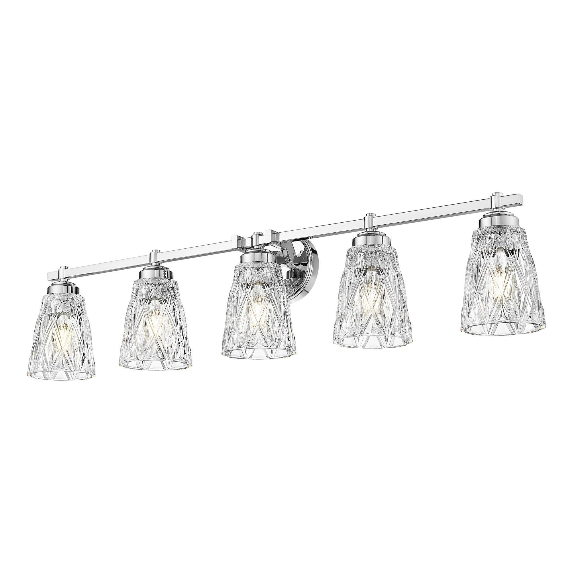 Shown in Chrome finish and Clear glass