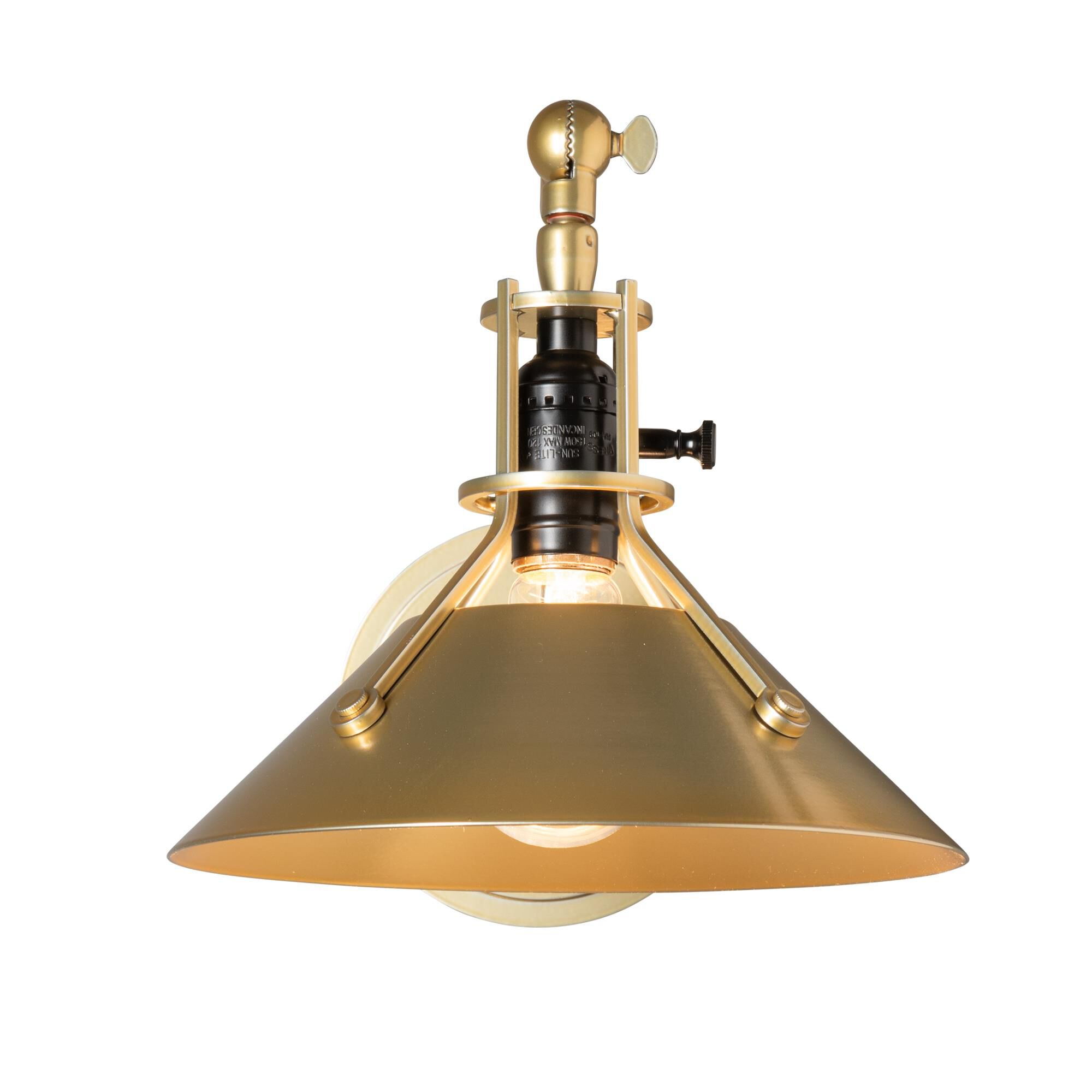 Shown in Modern Brass finish and Modern Brass shade