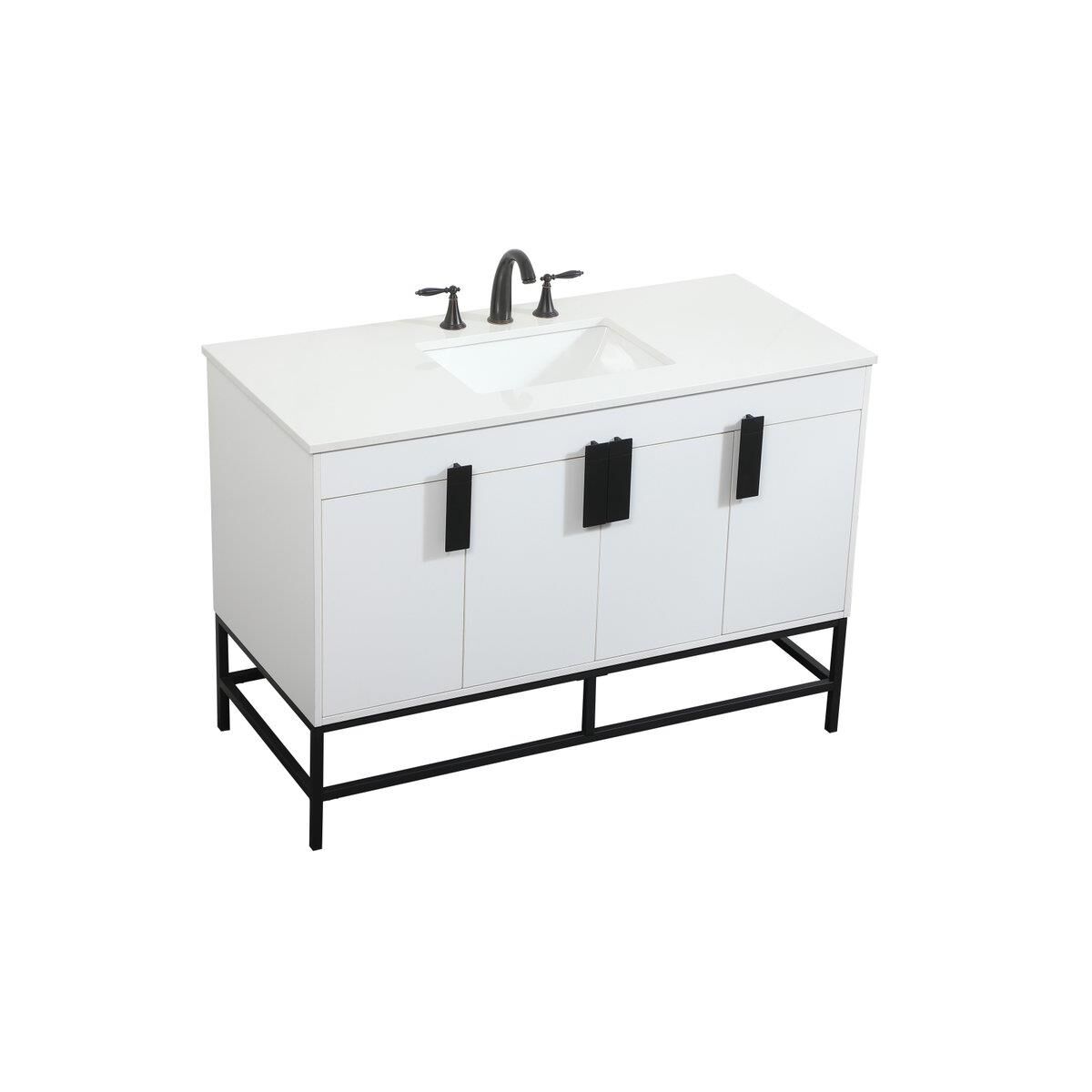 Shown in White finish and Without Backsplash accent