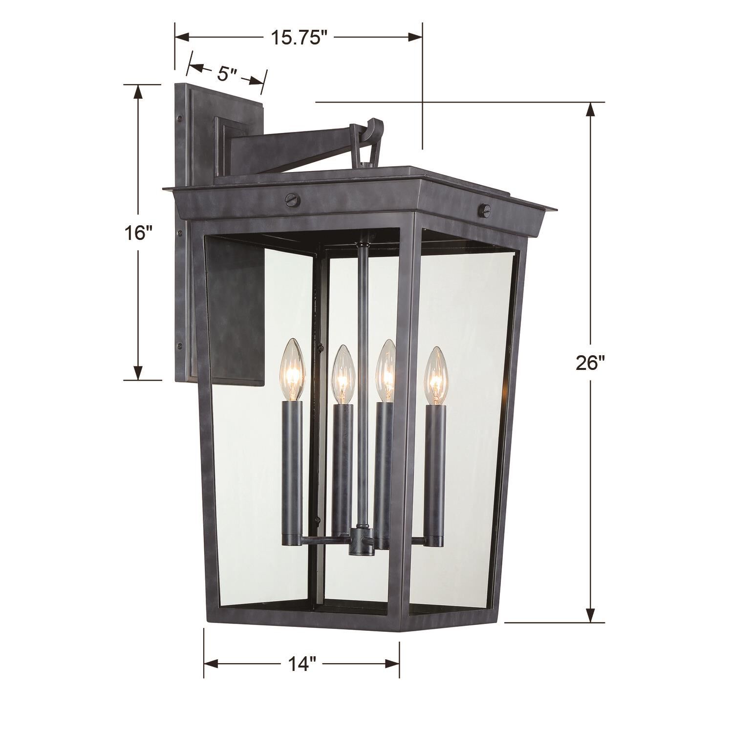 Belmont 26 Inch Tall 4 Light Outdoor Wall Light by Crystorama