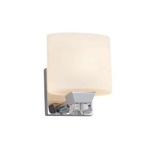 Shown in Polished Chrome finish and Artisan glass and Opal shade and Oval accent