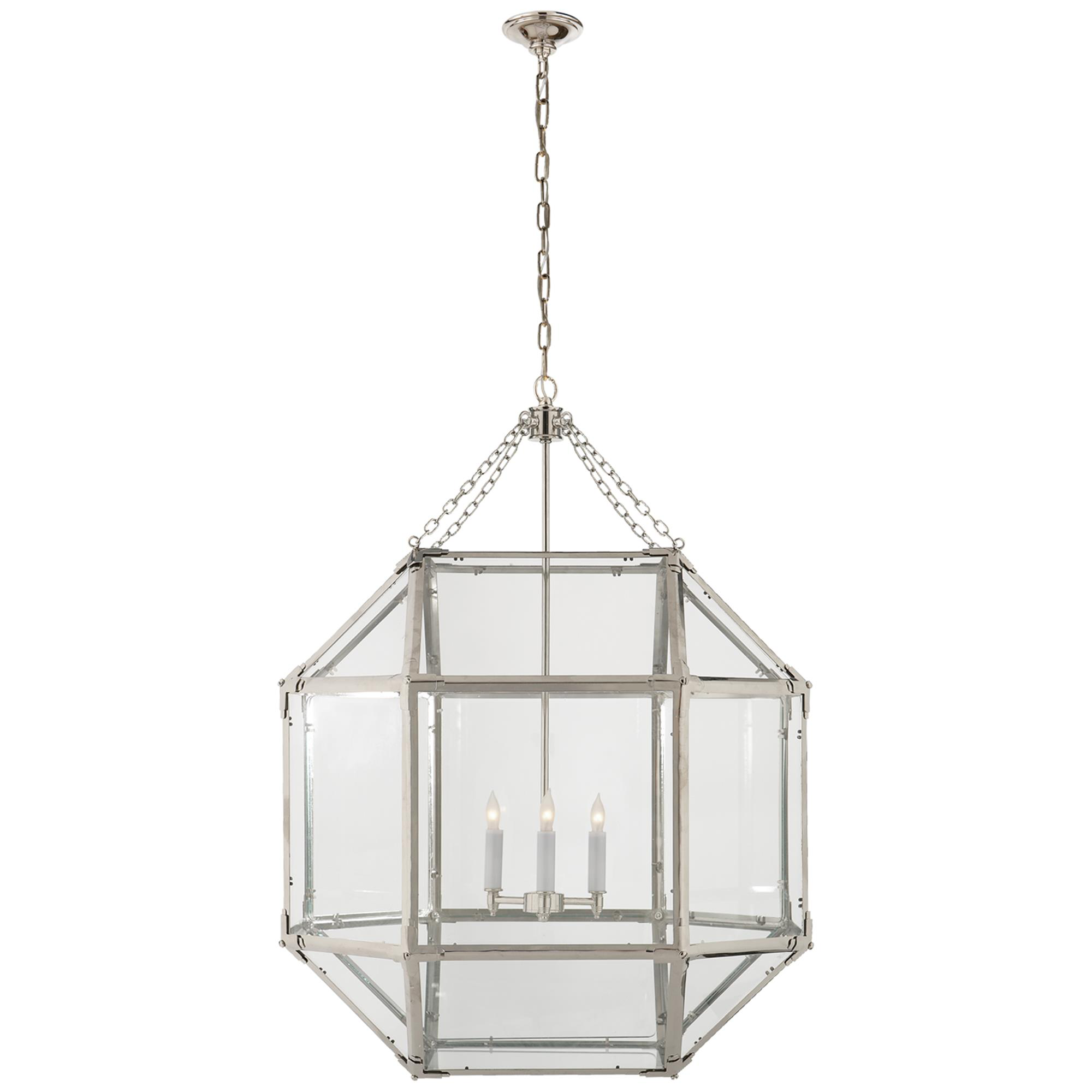 Shown in Polished Nickel finish and Clear glass