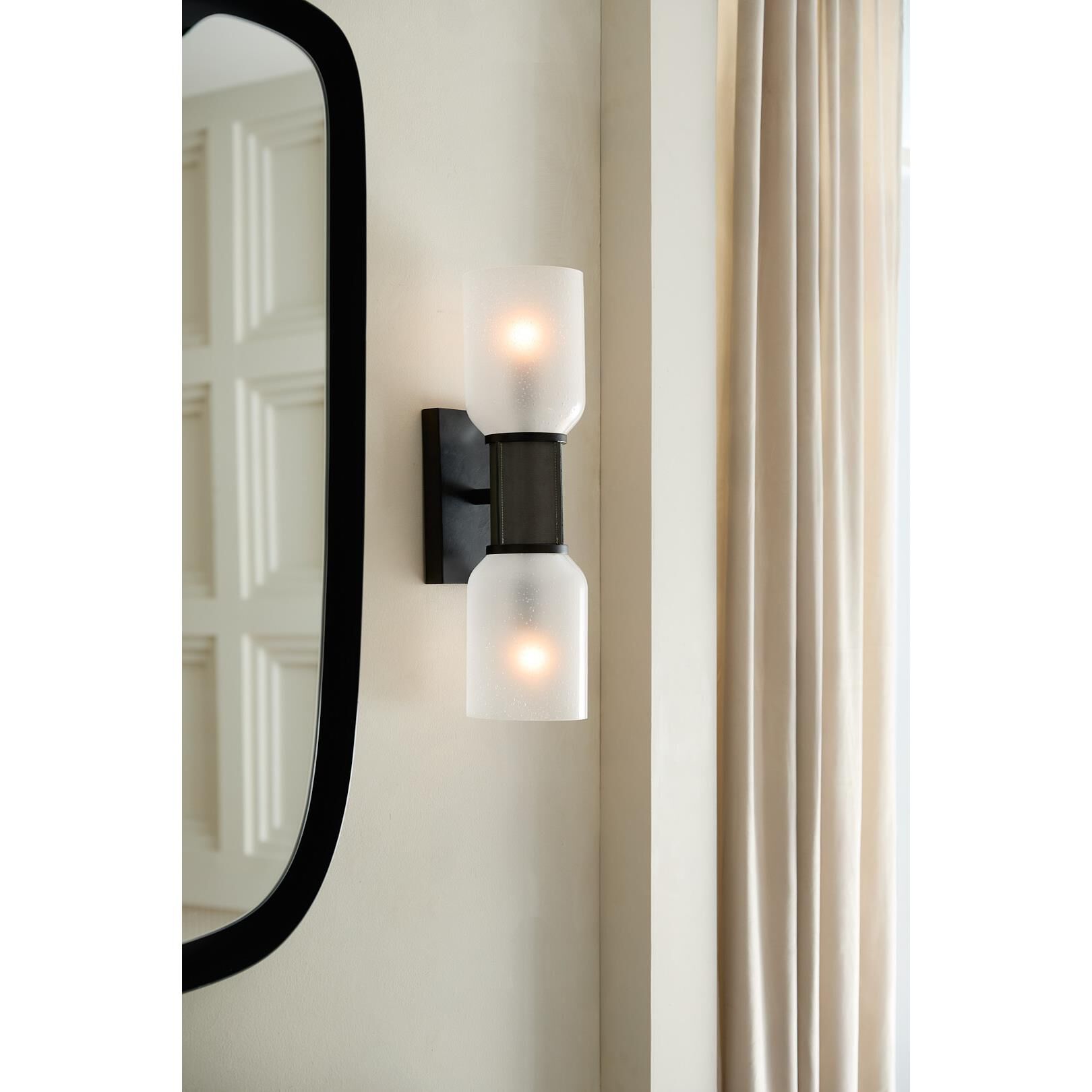 Shown in English Bronze finish and Frosted glass