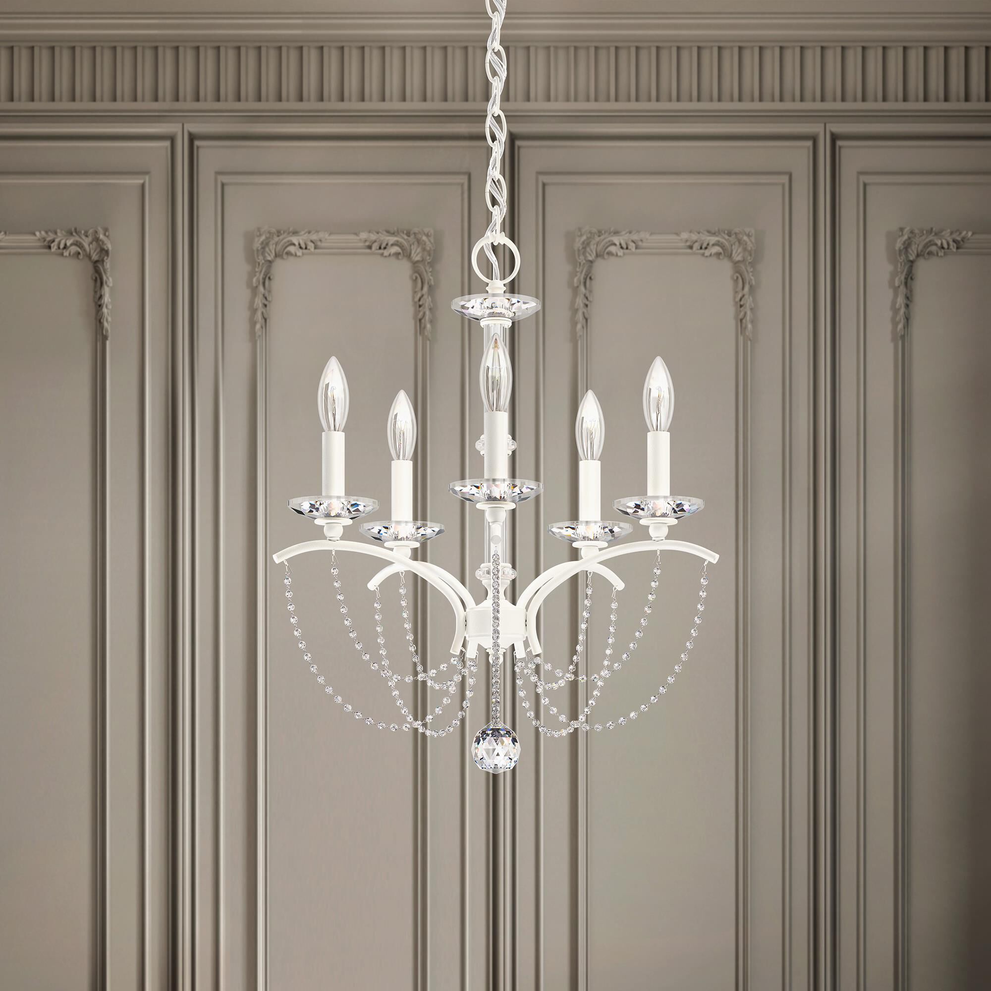 Shown in White finish and Clear Optic crystal