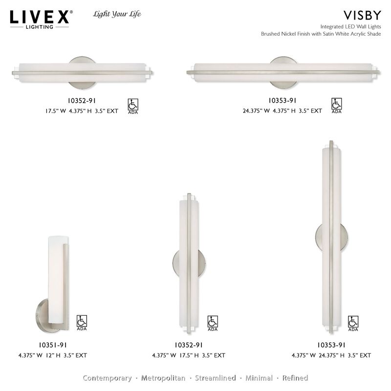 Livex Lighting Visby 12 Inch LED Wall Sconce
