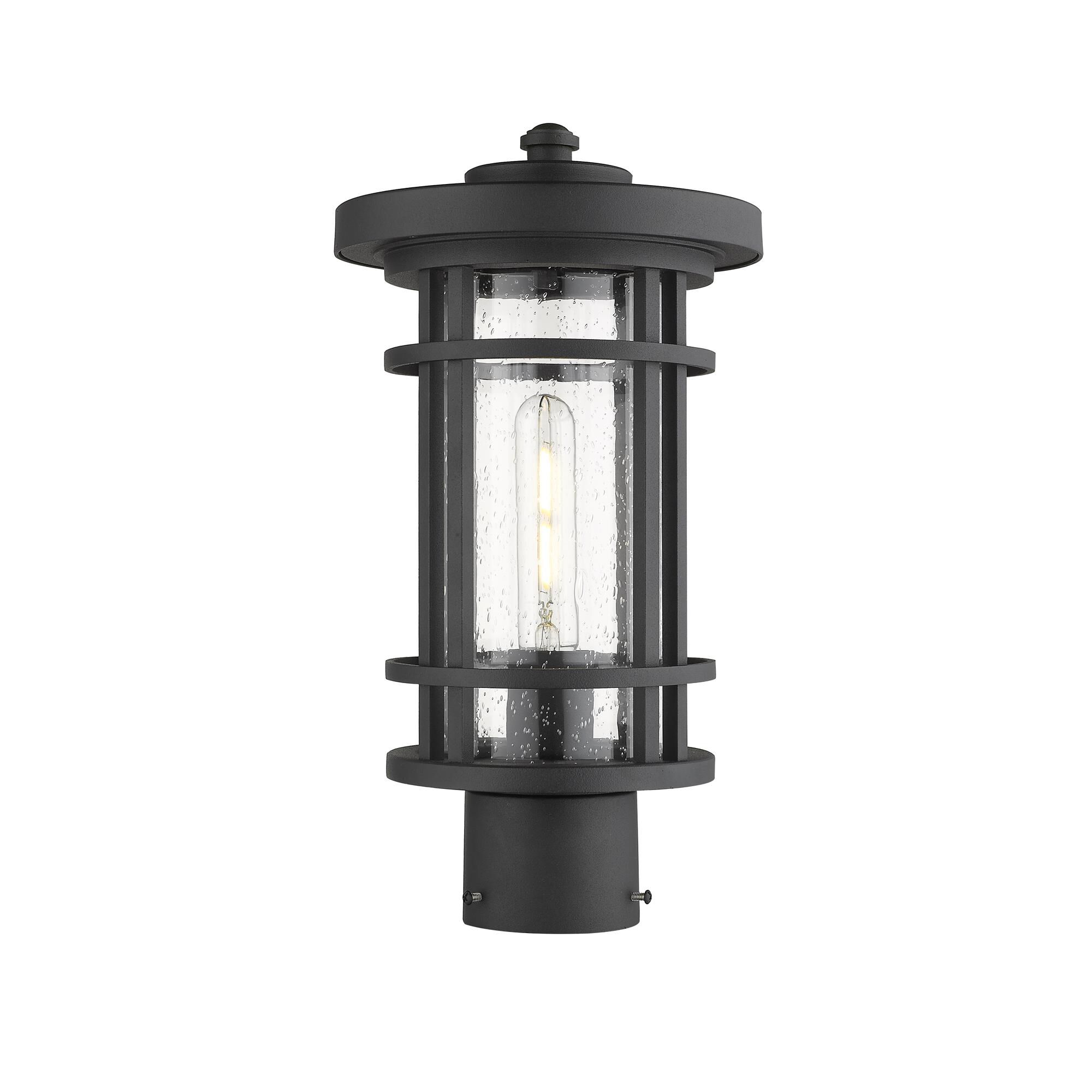 Shown in Black finish and Glass shade