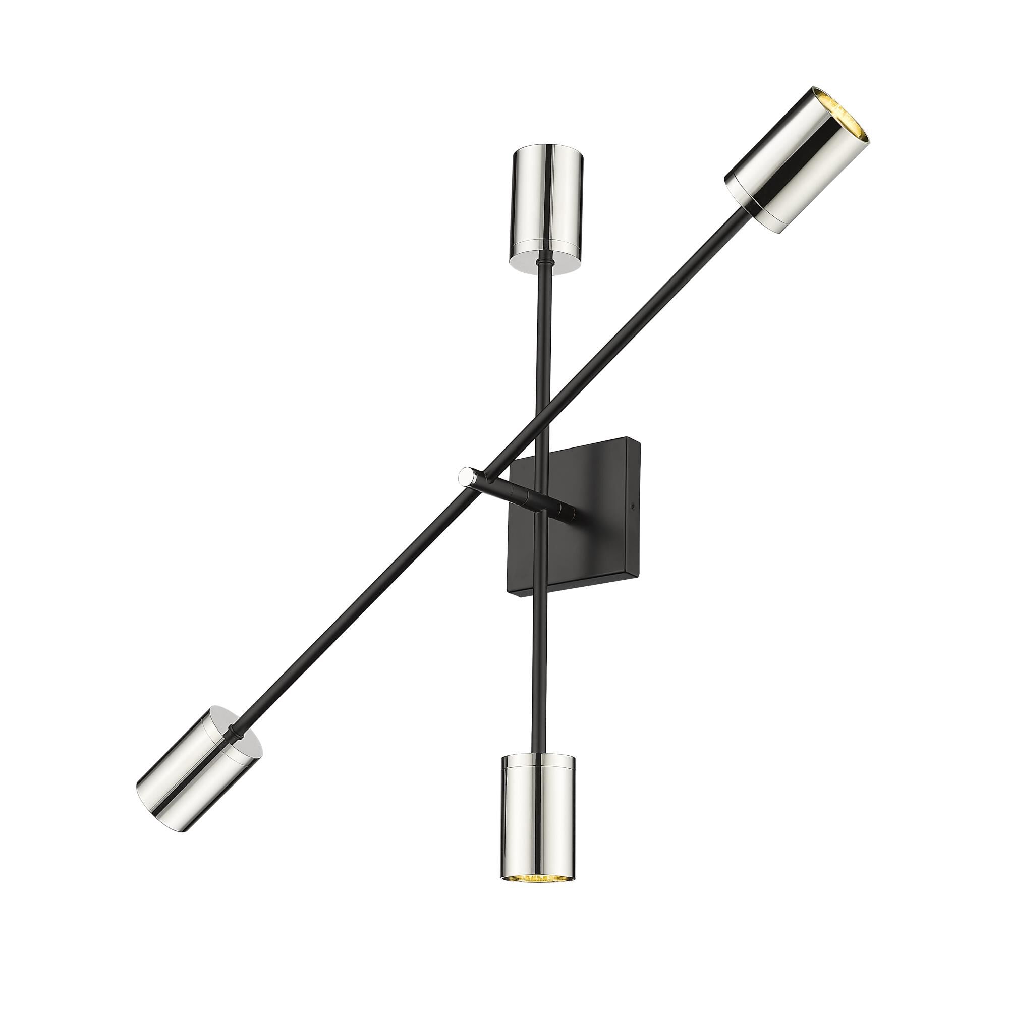 Shown in Mate Black And Polished Nickel finish