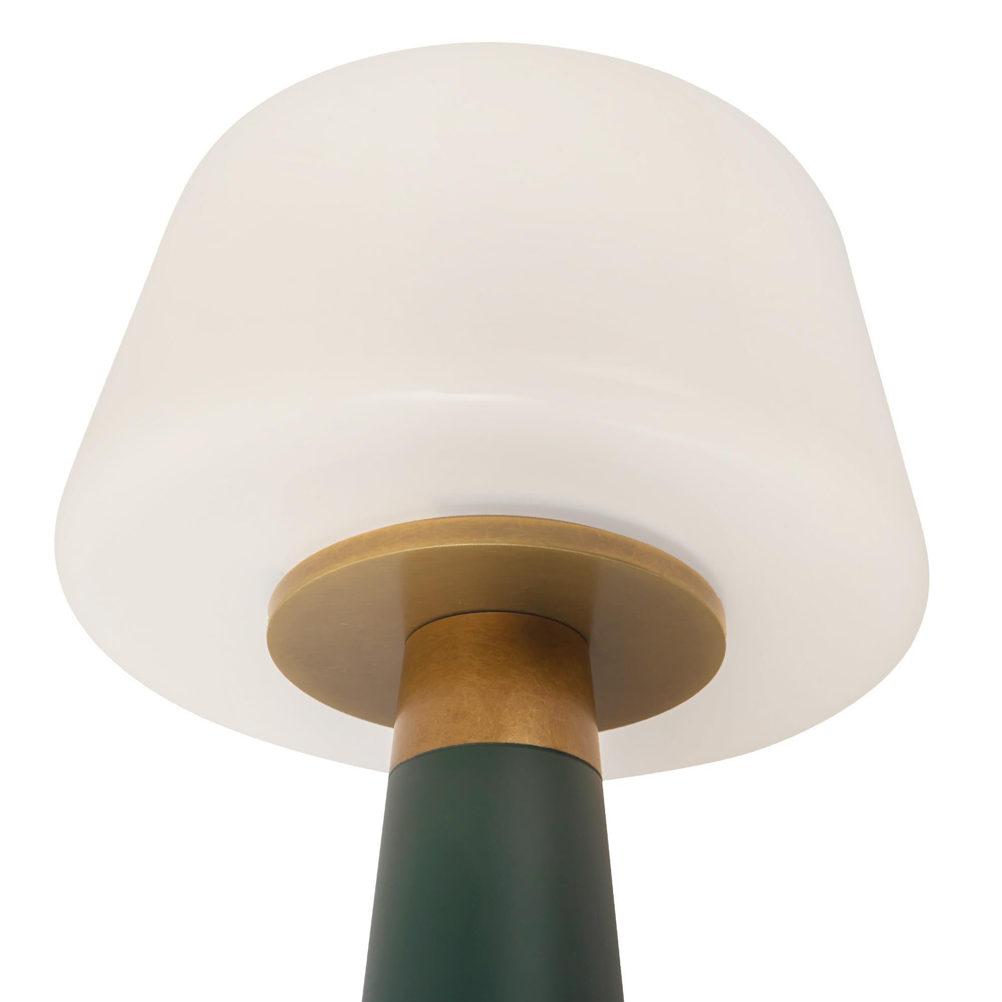 Shown in Pine Green finish and Opal glass