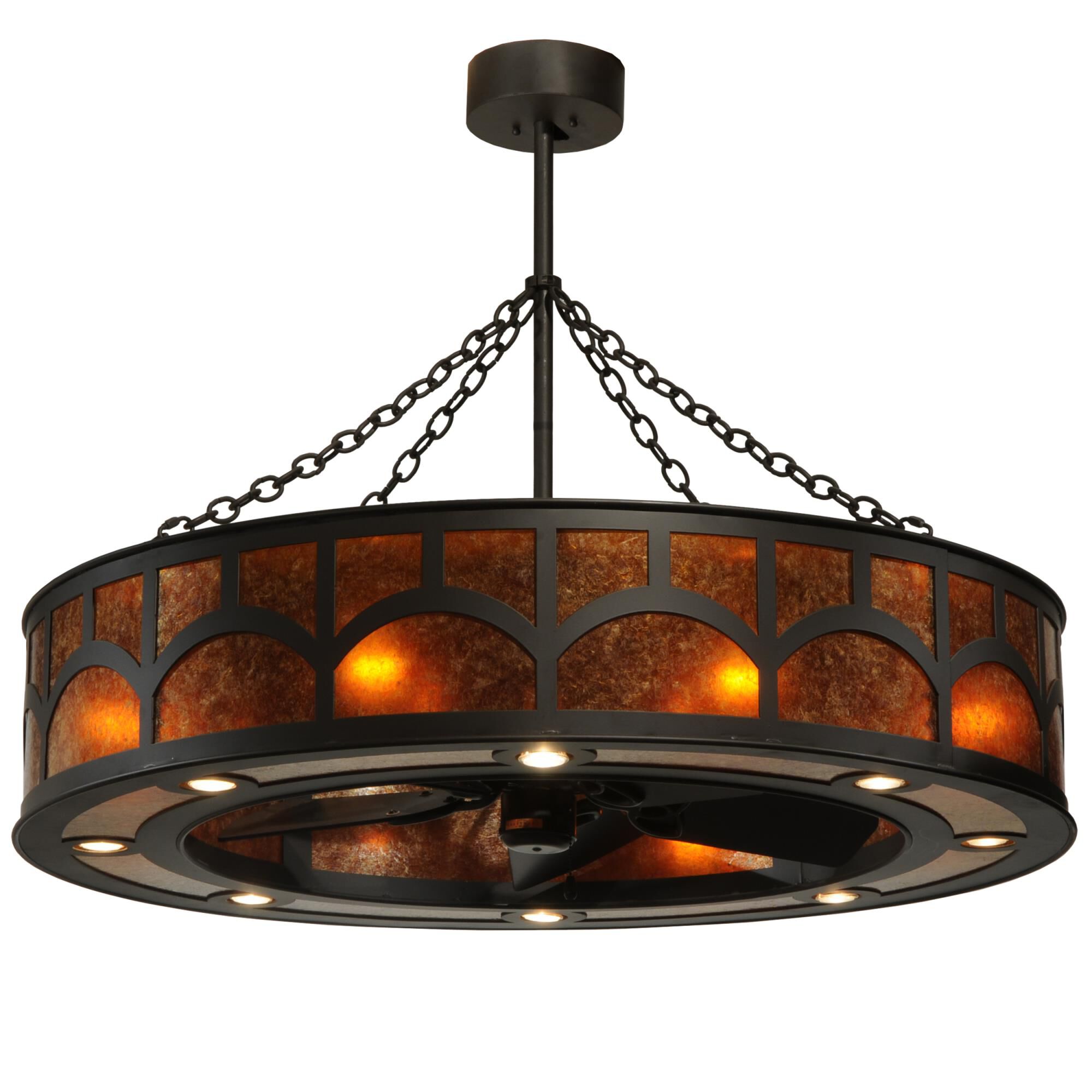 Shown in Costello Black finish and Amber Mica glass