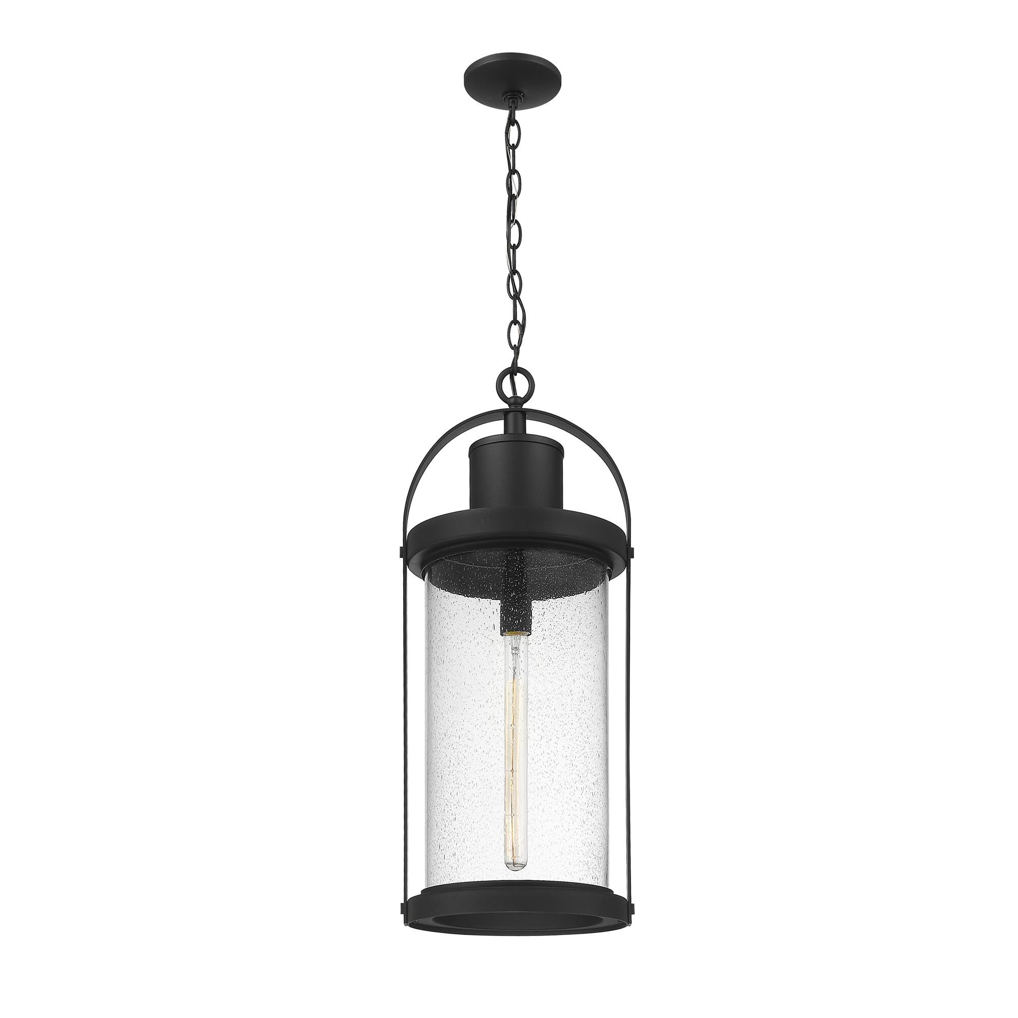 Shown in Black finish and Glass shade