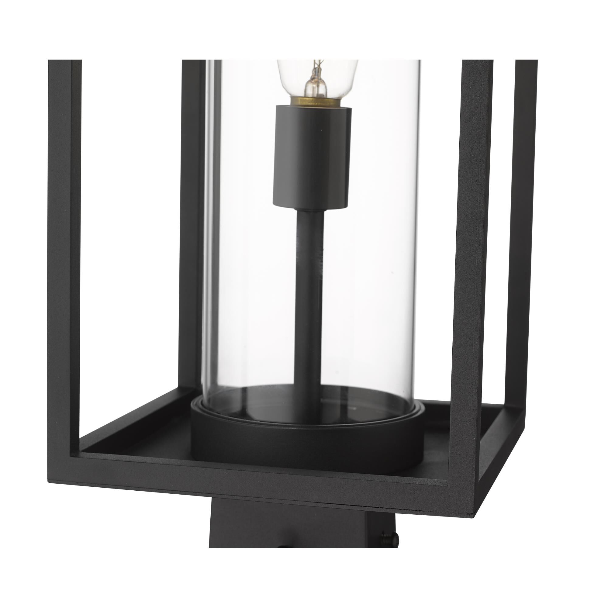 Shown in Black finish and Glass shade